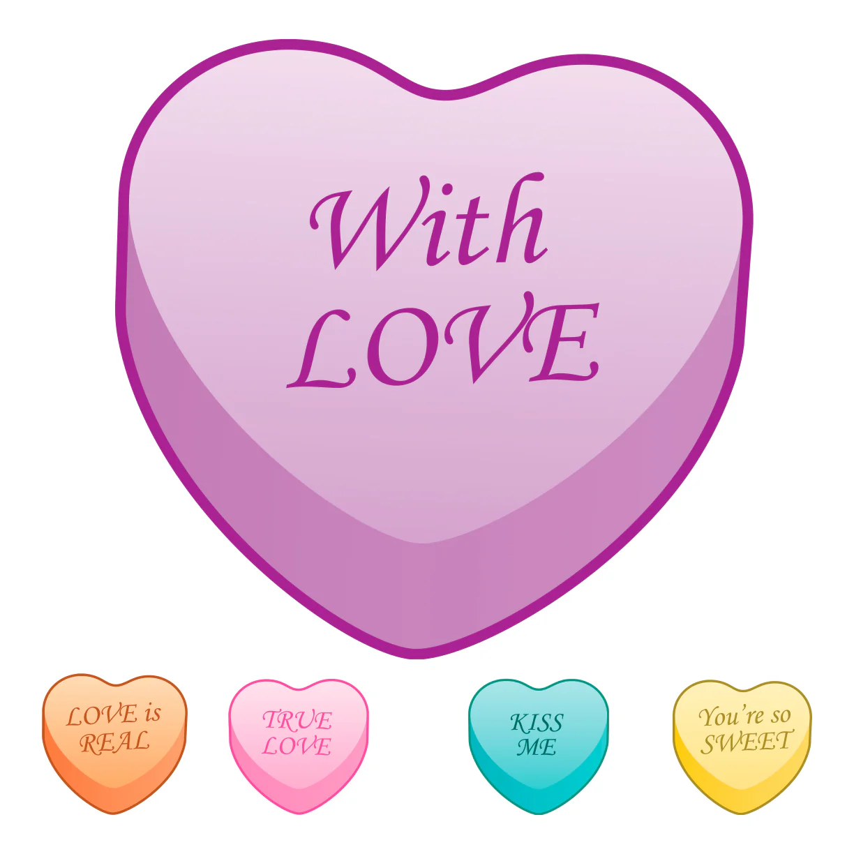 Valentine's Day: With Love Icon - Removable Adhesive Decal - Image 3