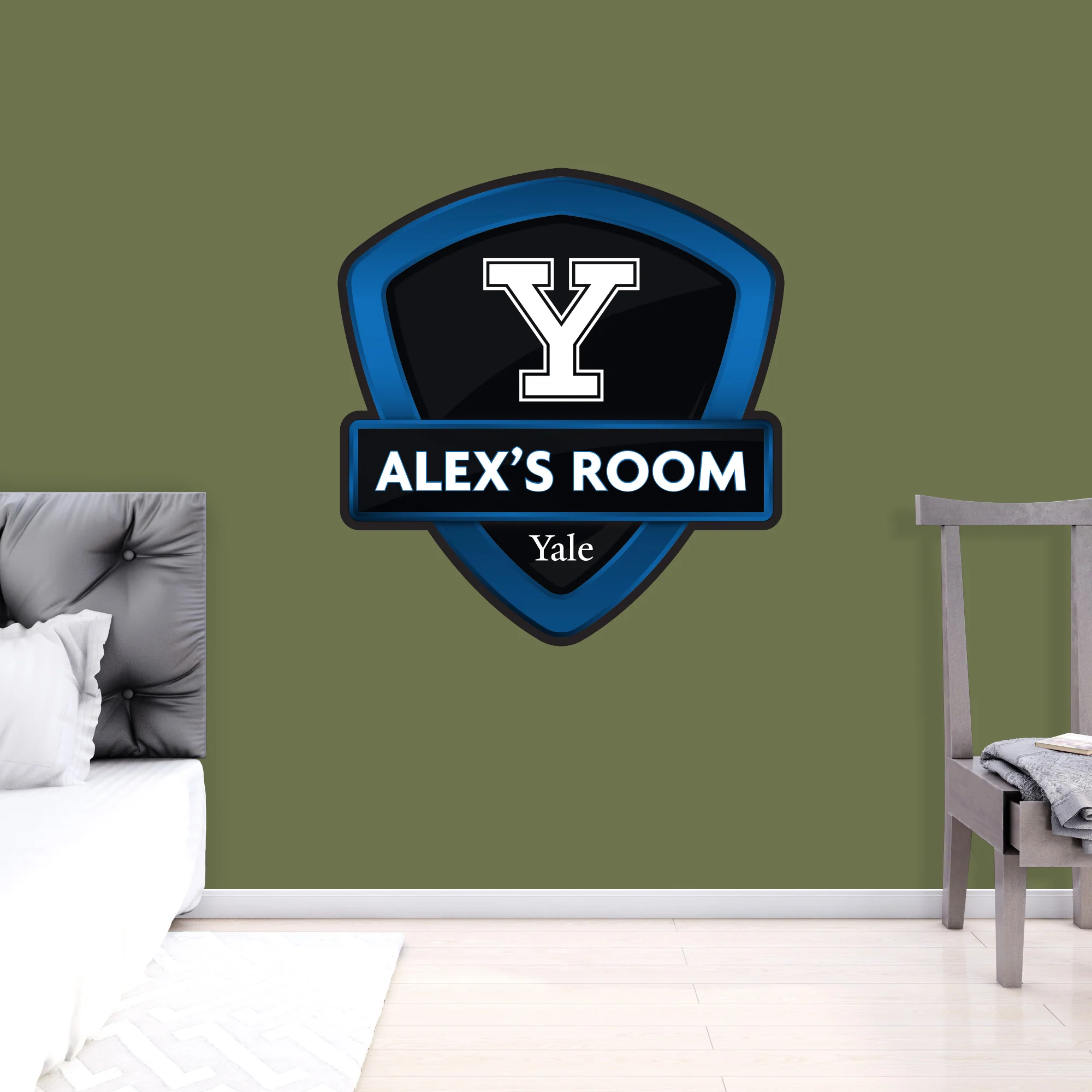 Yale Bulldogs:   Badge Personalized Name        - Officially Licensed NCAA Removable     Adhesive Decal - Image 3