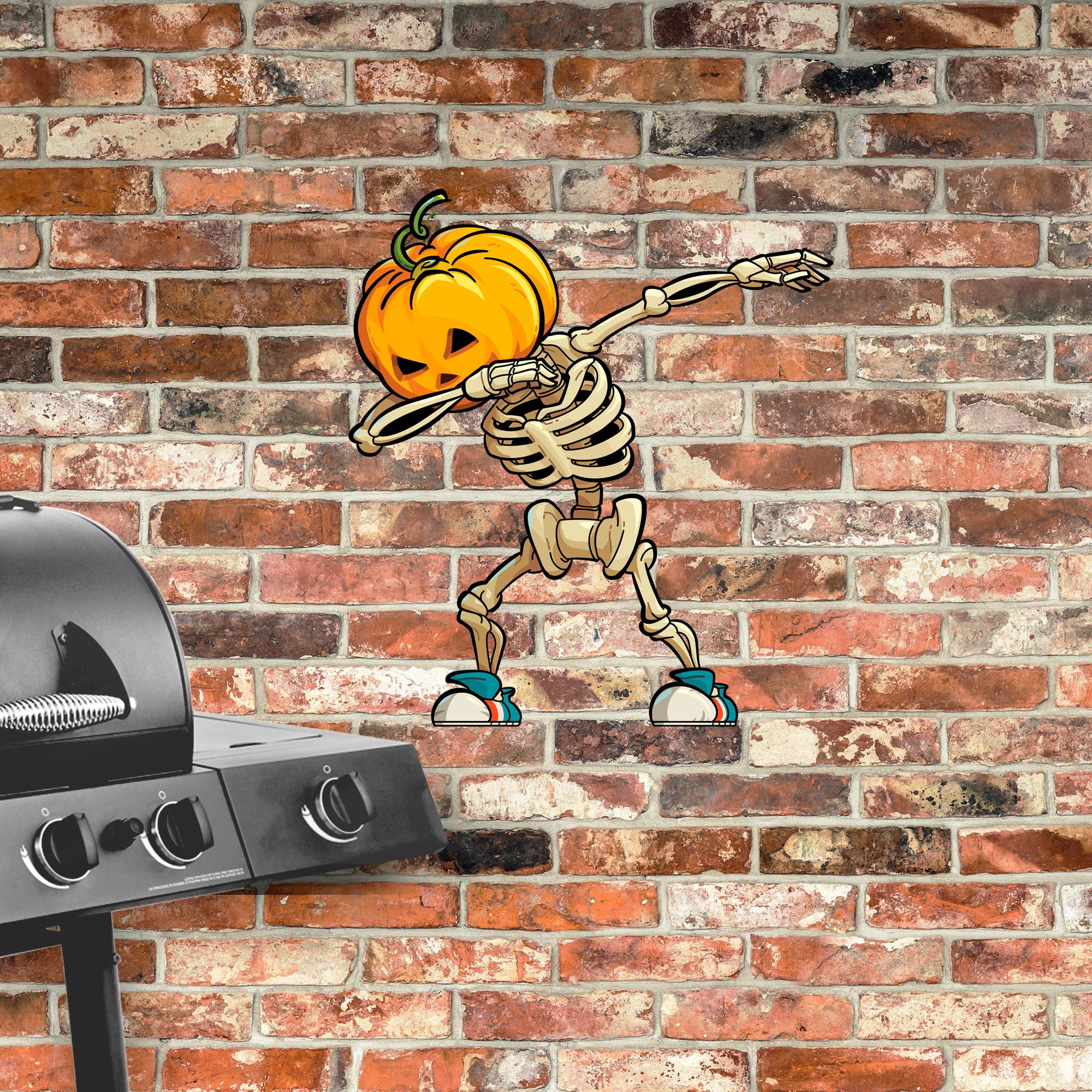 Halloween: Pumpkin Skeleton Dabbing Alumigraphic - Outdoor Graphic