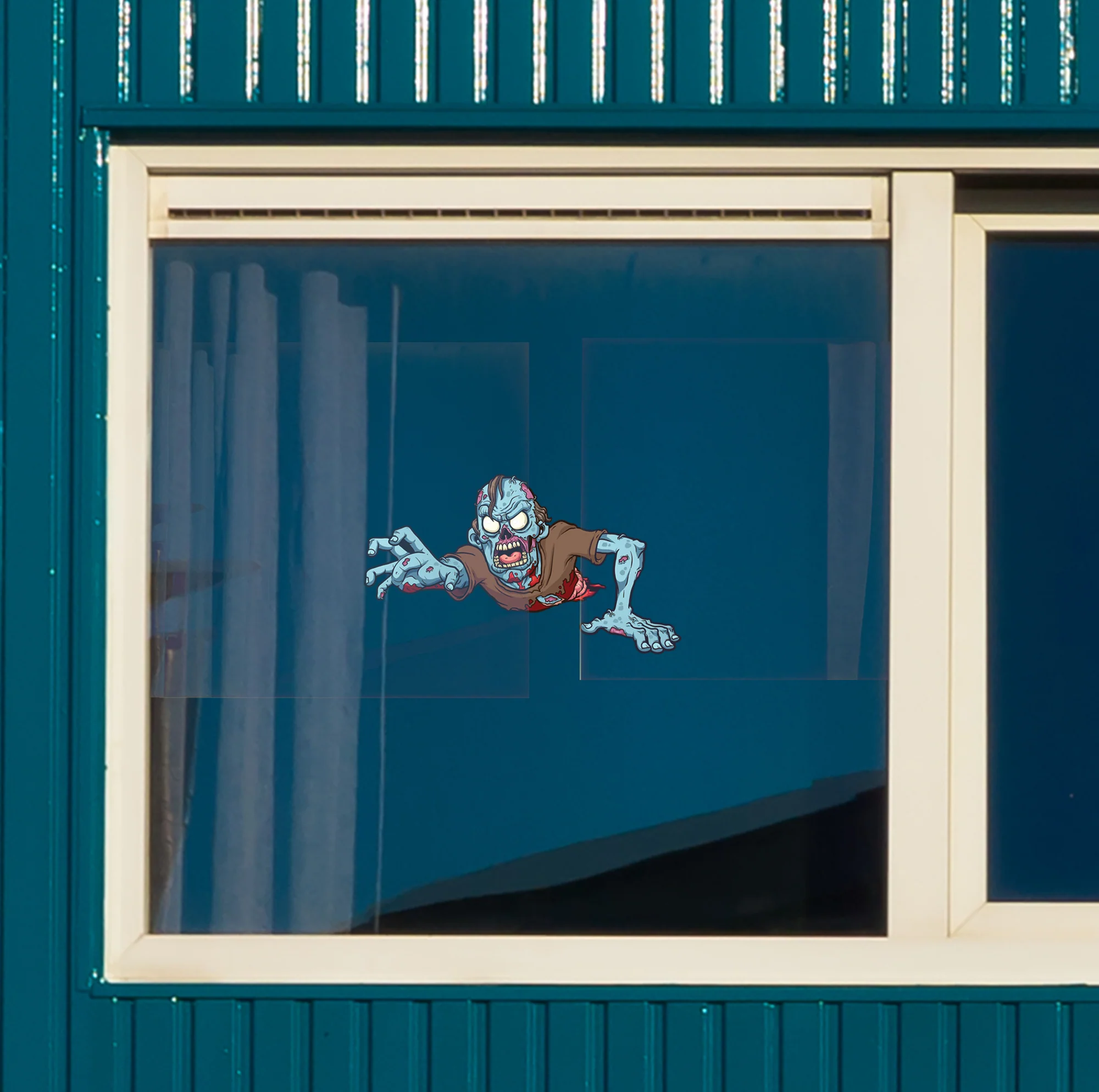 Halloween: Bloody Zombie Window Clings - Removable Window Static Decal - Image 2