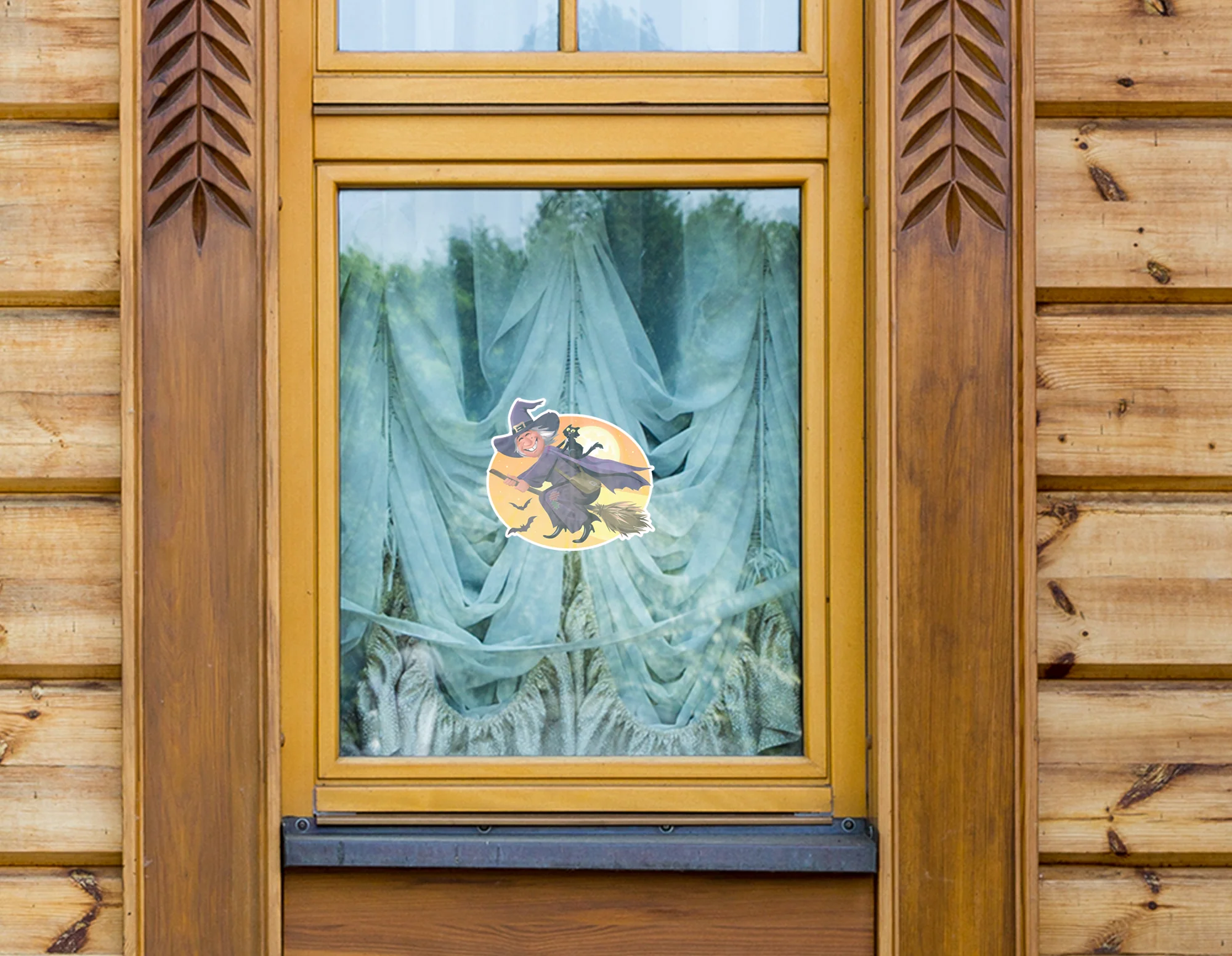 Halloween: Happy Witch Window Clings        -   Removable Window   Static Decal - Image 2