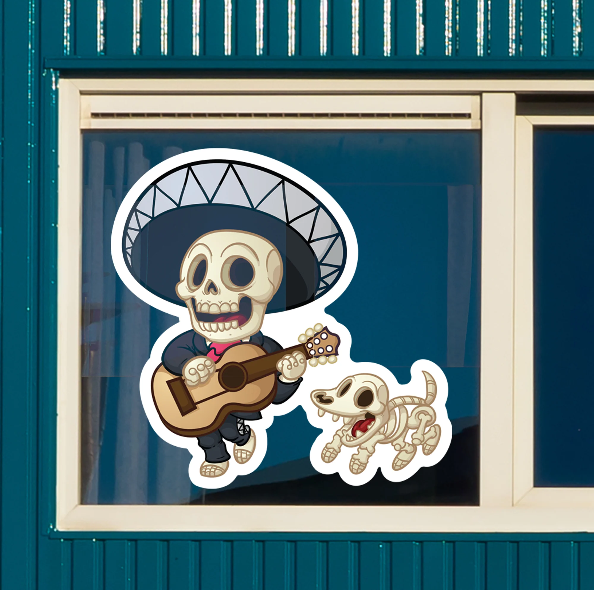 Halloween: Playing the Guitar Window Clings - Removable Window Static Decal