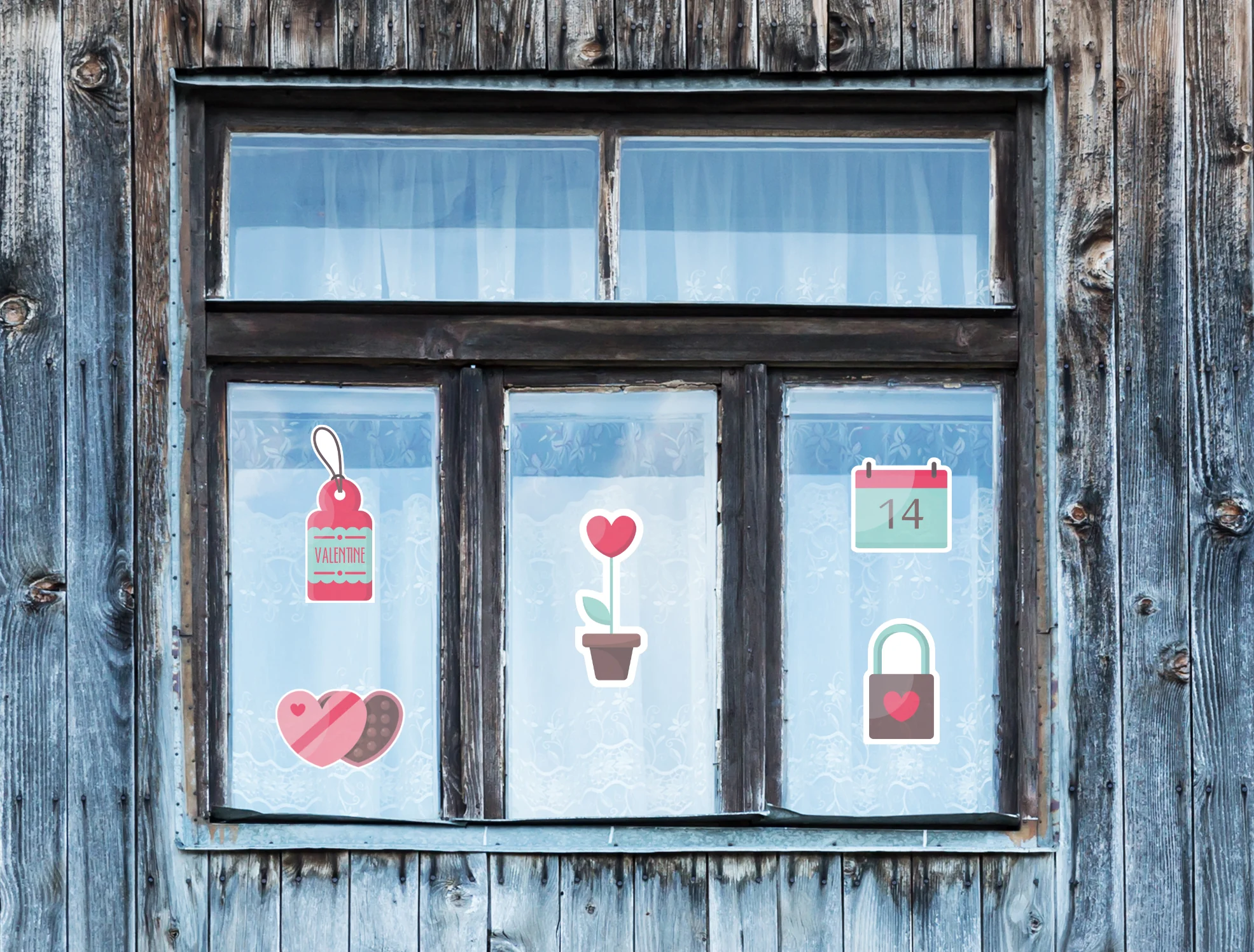 Valentine's Day: Locked Window Clings - Removable Window Static Decal - Image 2