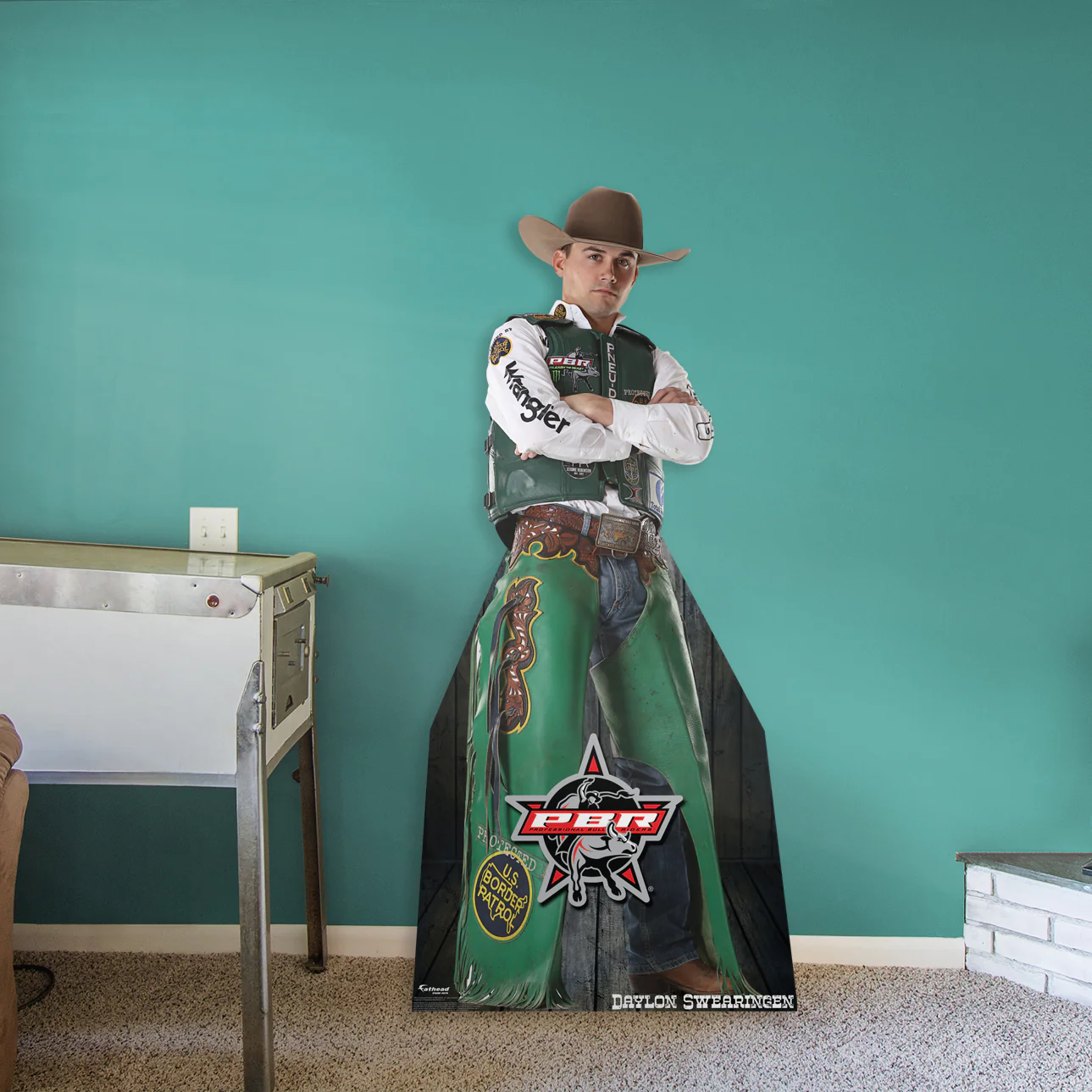 PBR: Daylon Swearingen Life-Size   Foam Core Cutout  - Officially Licensed Pro Bull Riding    Stand Out - Image 2