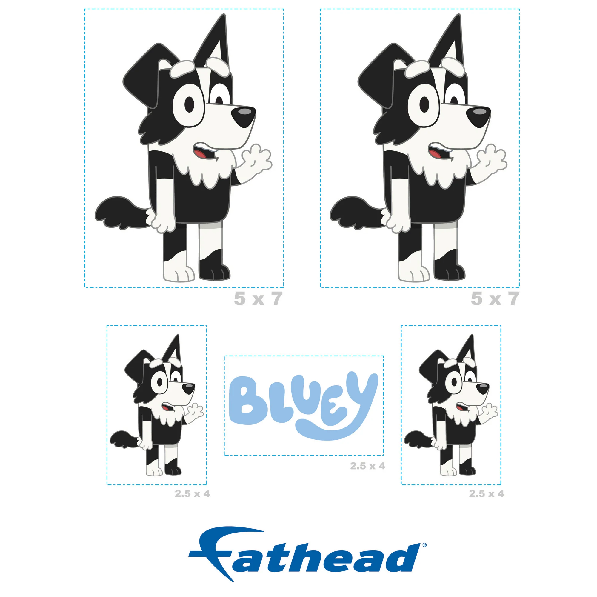 Mackenzie - 5 Minis (Mixed Sizes) - Official BBC - Bluey - Reusable Vinyl Decals - Image 4