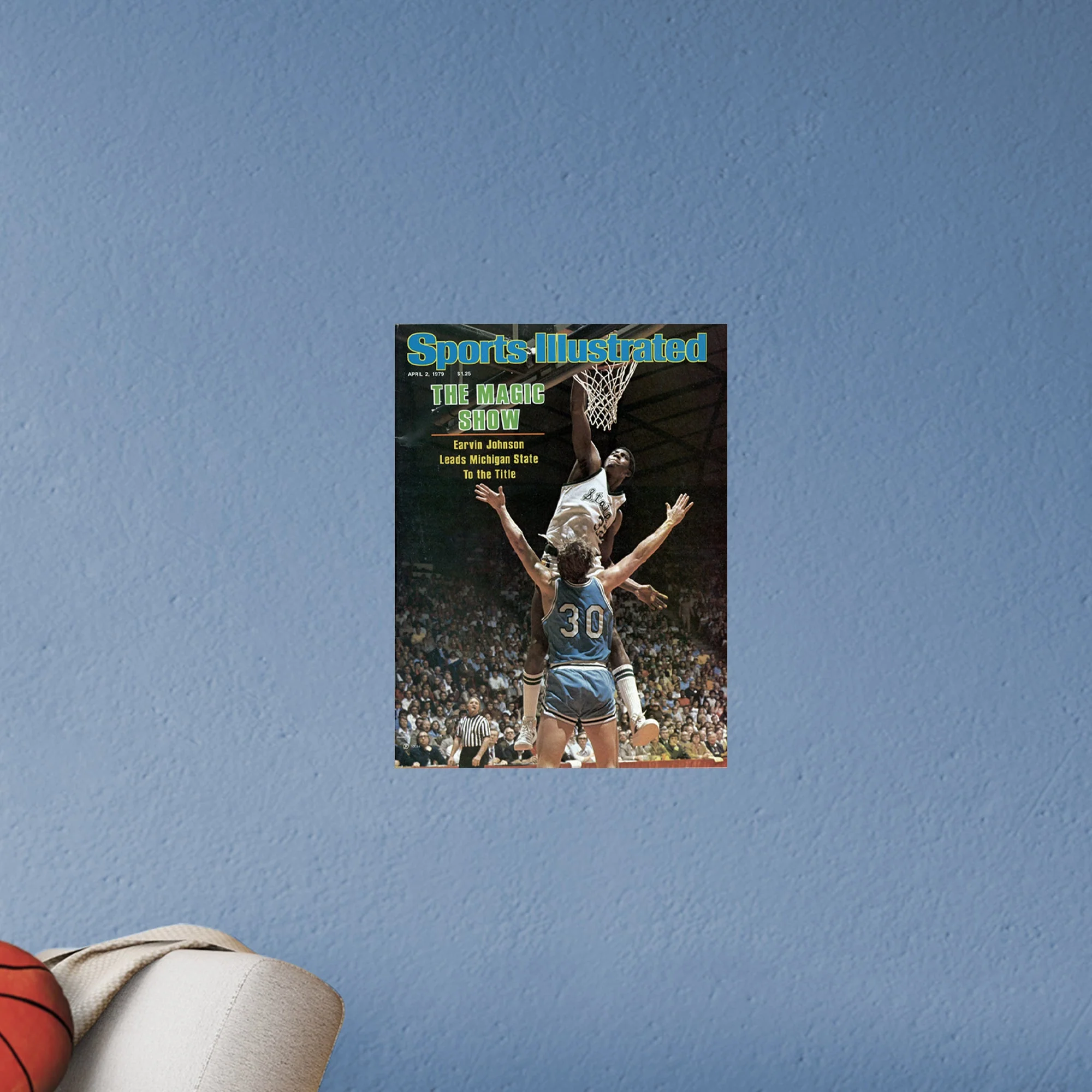 Magic Johnson - April 1979 Sports Illustrated Cover - Peel & Stick Poster - Official NCAA - Michigan State Spartans - Reusable Vinyl Wall Decal - Image 5