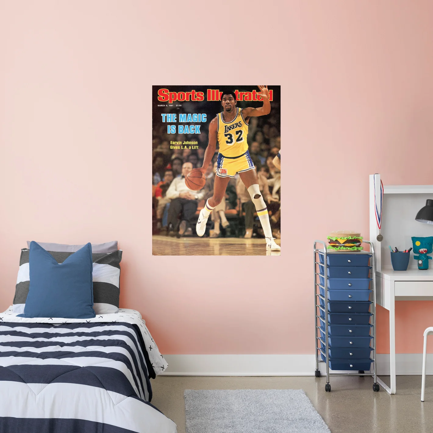 Magic Johnson - March 1981 Sports Illustrated Cover - Peel & Stick Poster - Official NBA - Los Angeles Lakers - Reusable Vinyl Wall Decal - Image 2