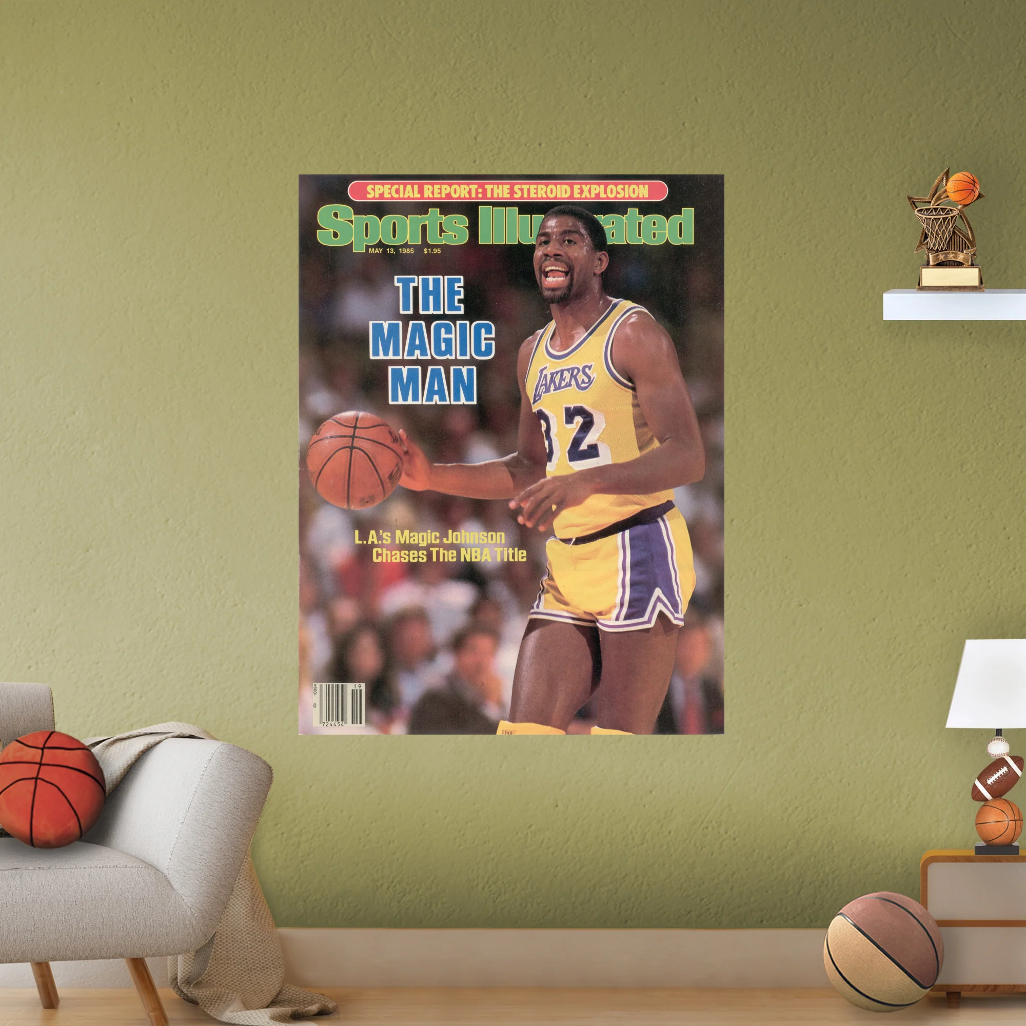Magic Johnson - May 1985 Sports Illustrated Cover - Peel & Stick Poster - Official NBA - Los Angeles Lakers - Reusable Vinyl Wall Decal - Image 2