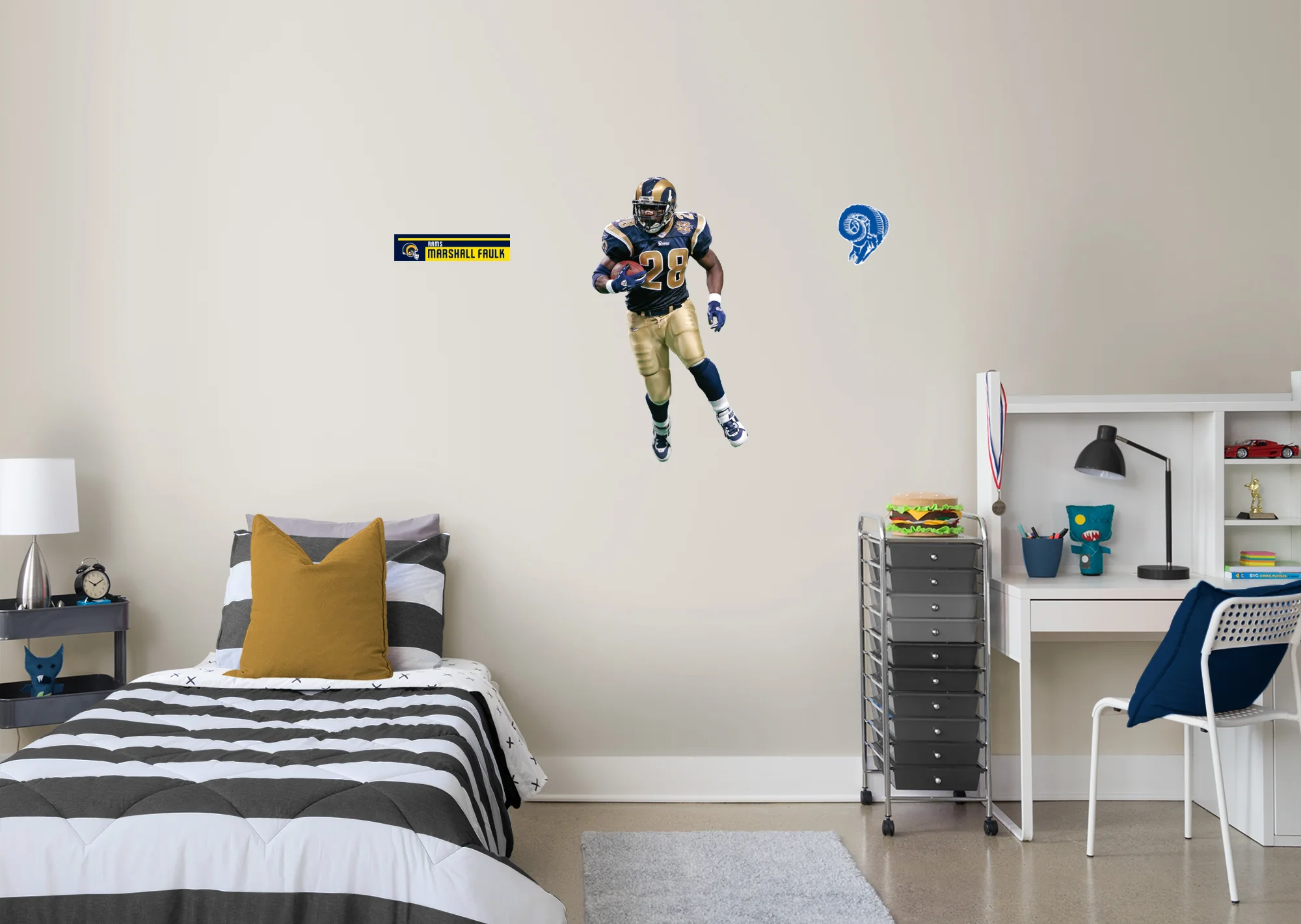 Marshall Faulk - RealBig Legend Collection - Official NFL - St. Louis Rams - Reusable Vinyl Wall Decals - Image 2