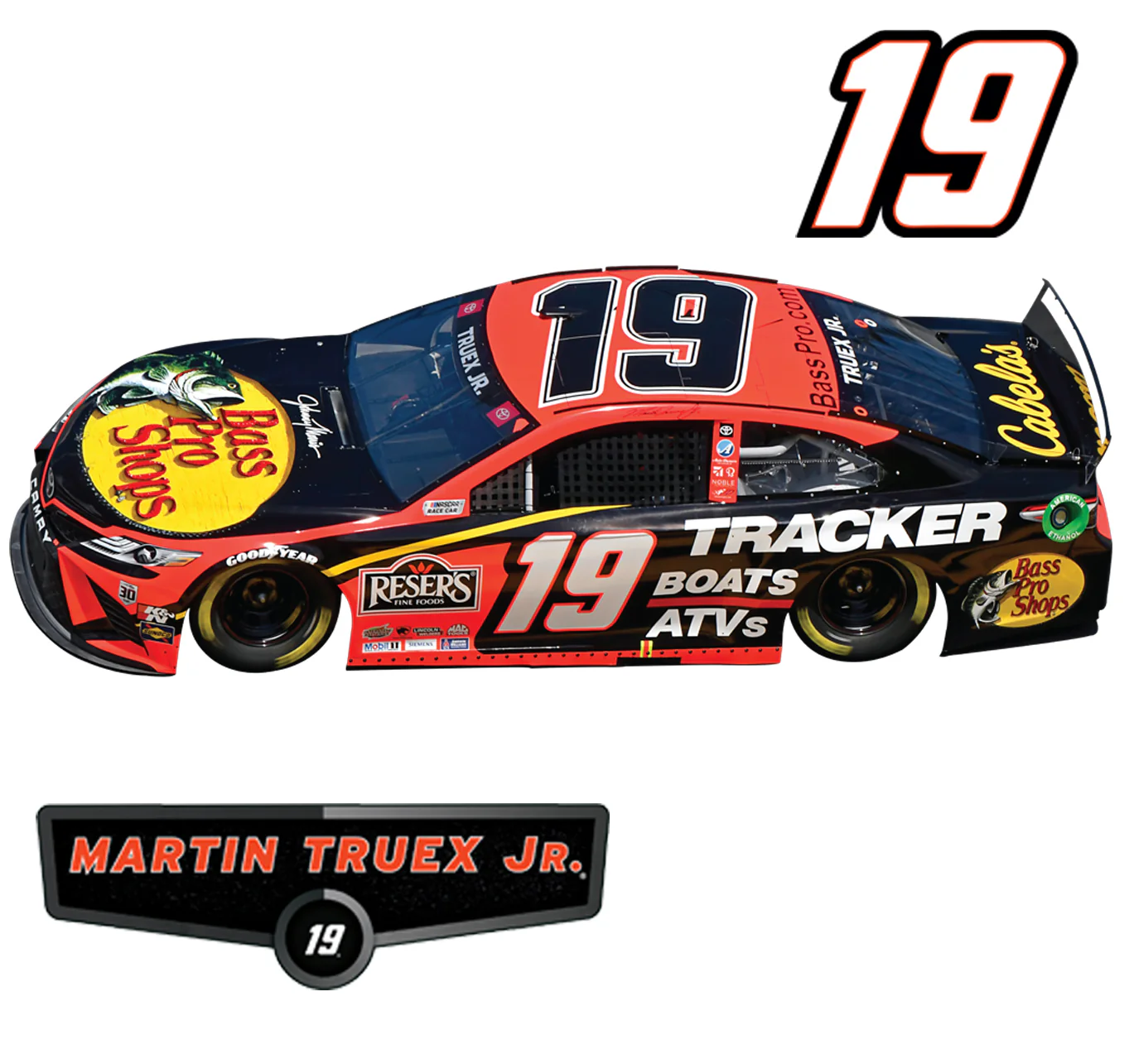 Martin Truex Jr. - RealBig Car Collection - Official NASCAR - Bass Pro Shops - Reusable Vinyl Wall Decals - Image 4