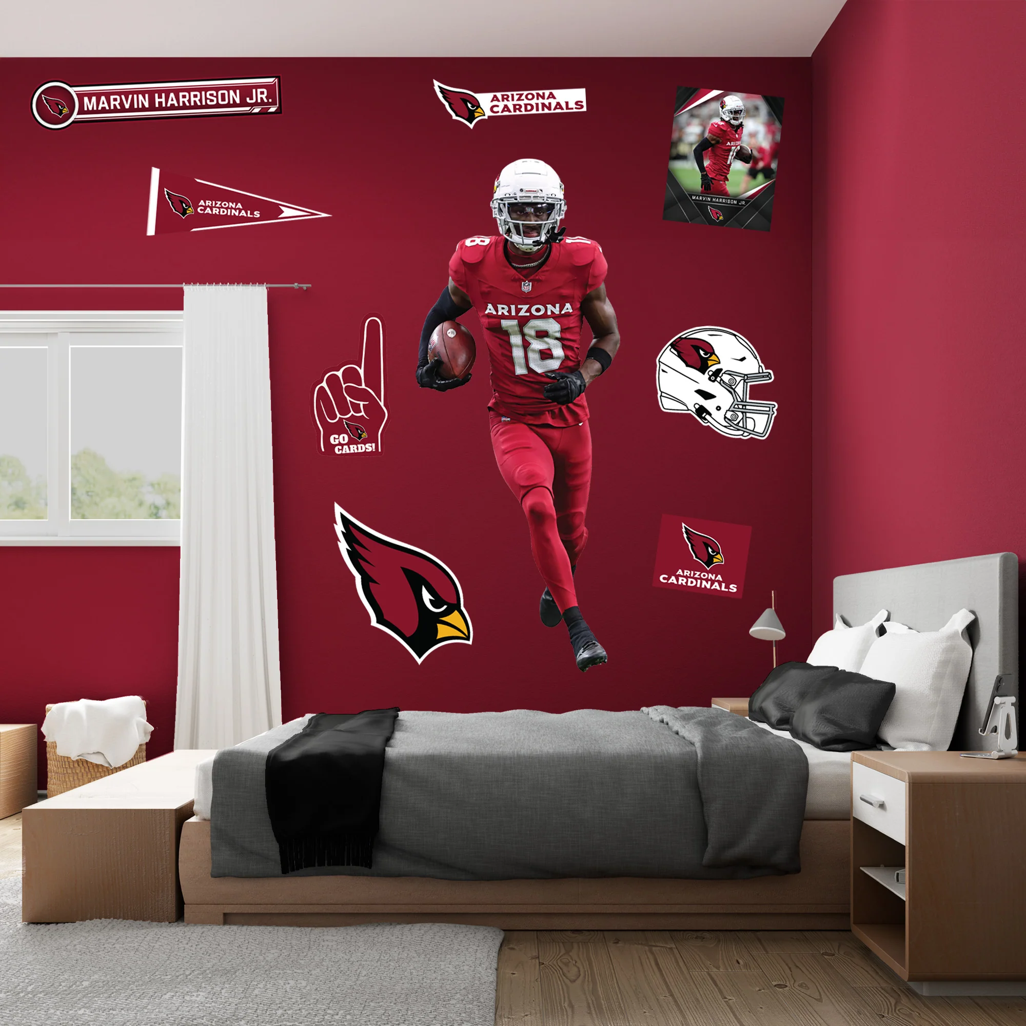Marvin Harrison Jr. - RealBig Collection - Official NFL - Arizona Cardinals - Reusable Vinyl Wall Decals - Image 3