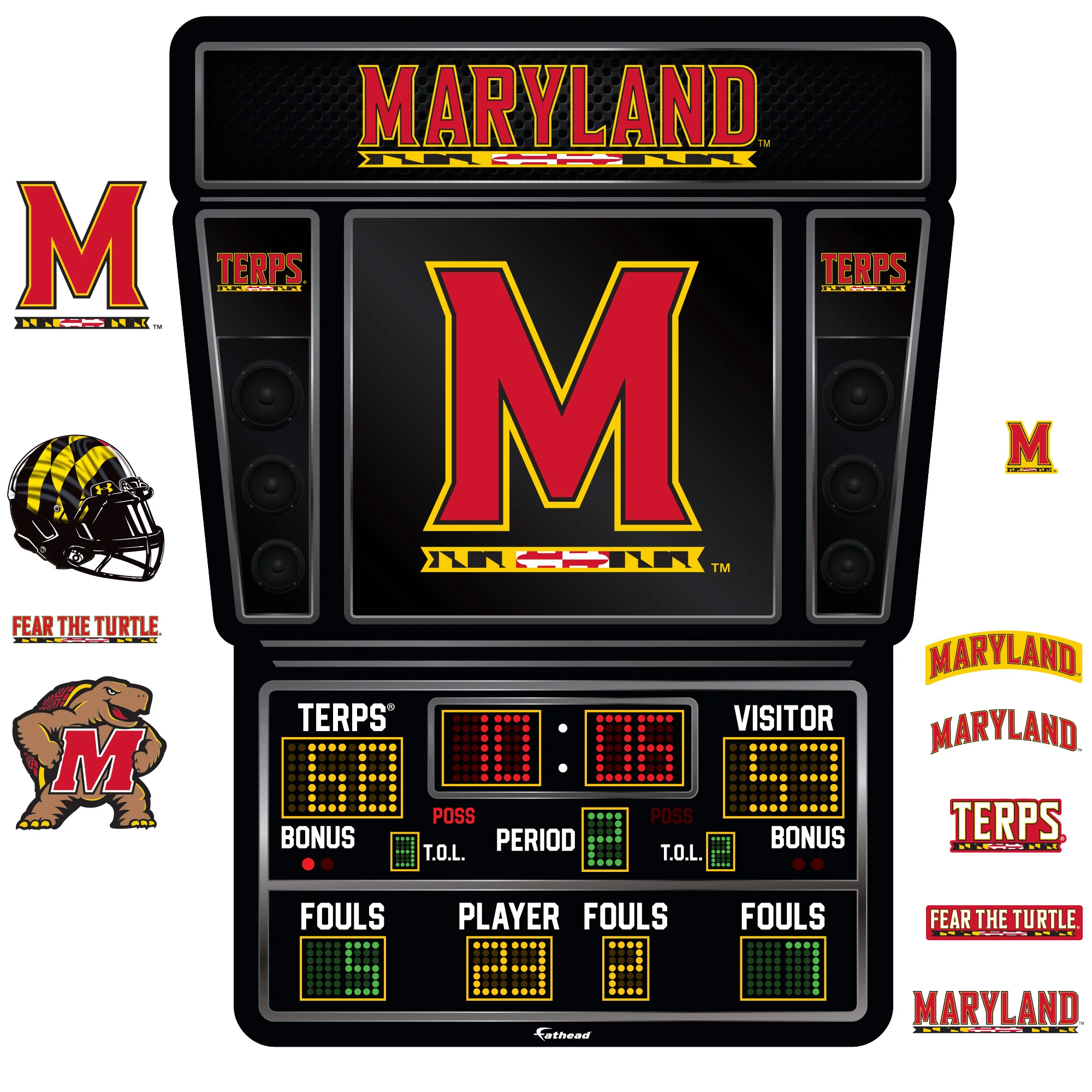 Maryland Terrapins - RealBig Basketball Scoreboard Collection - Official NCAA - Reusable Vinyl Wall Decals - Image 2
