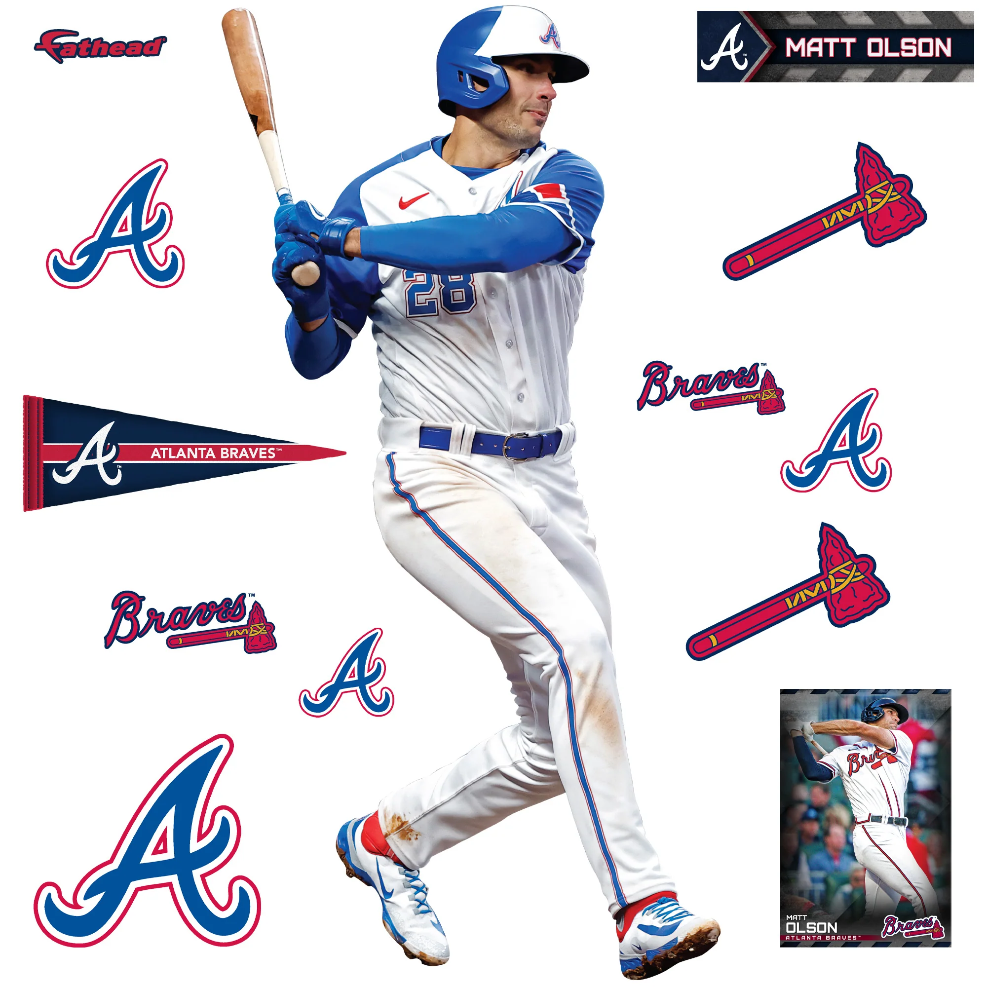 Matt Olson - RealBig City Connect Collection - Official MLB - Atlanta Braves - Reusable Vinyl Wall Decals - Image 3