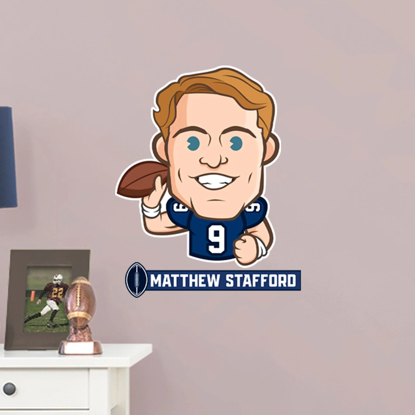 Matthew Stafford Emoji - RealBig Collection - Official NFLPA - Los Angeles Rams - Reusable Vinyl Wall Decals - Image 13