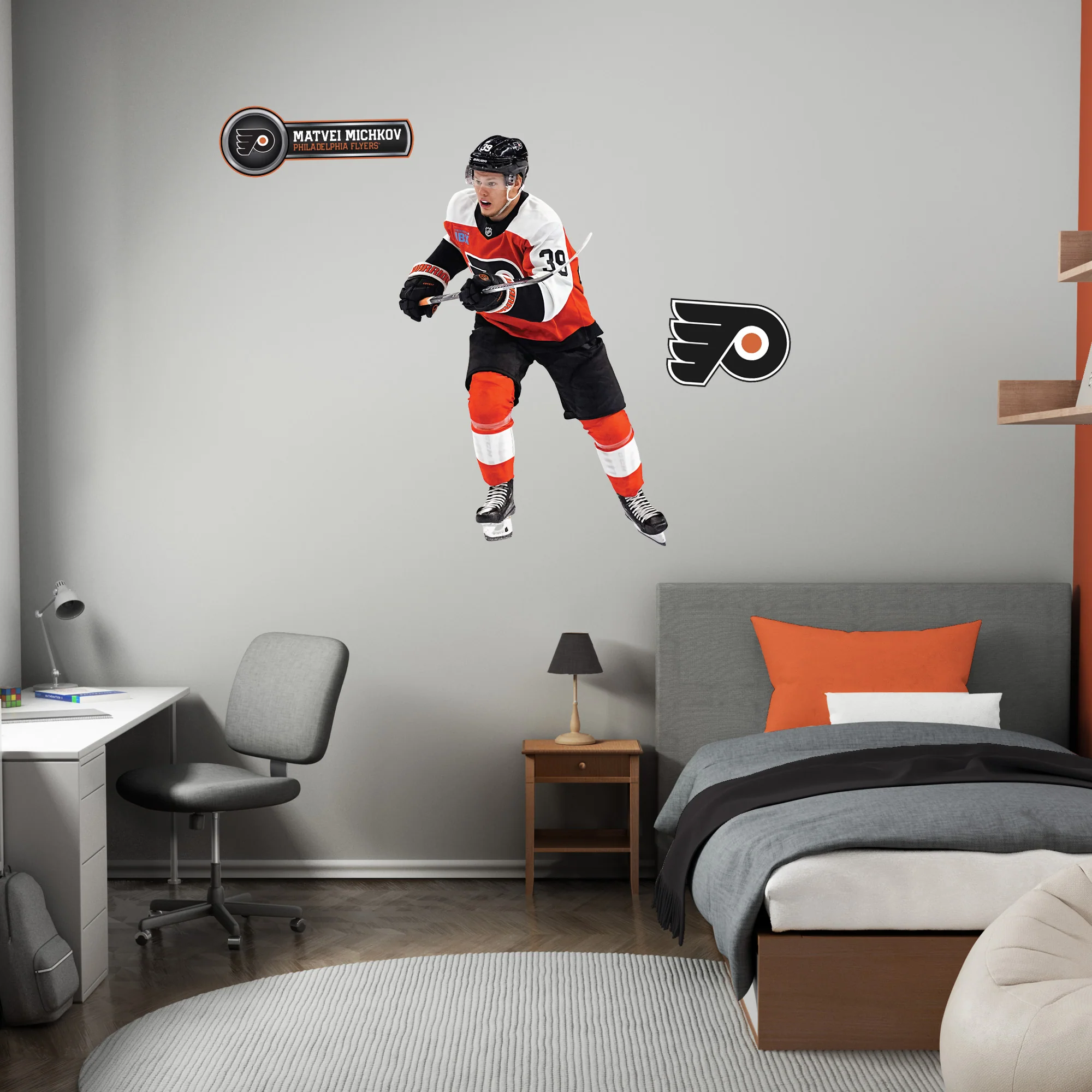 Matvei Michkov - Realbig Collection - Official NHL - Philadelphia Flyers - Reusable Vinyl Wall Decals - Image 4