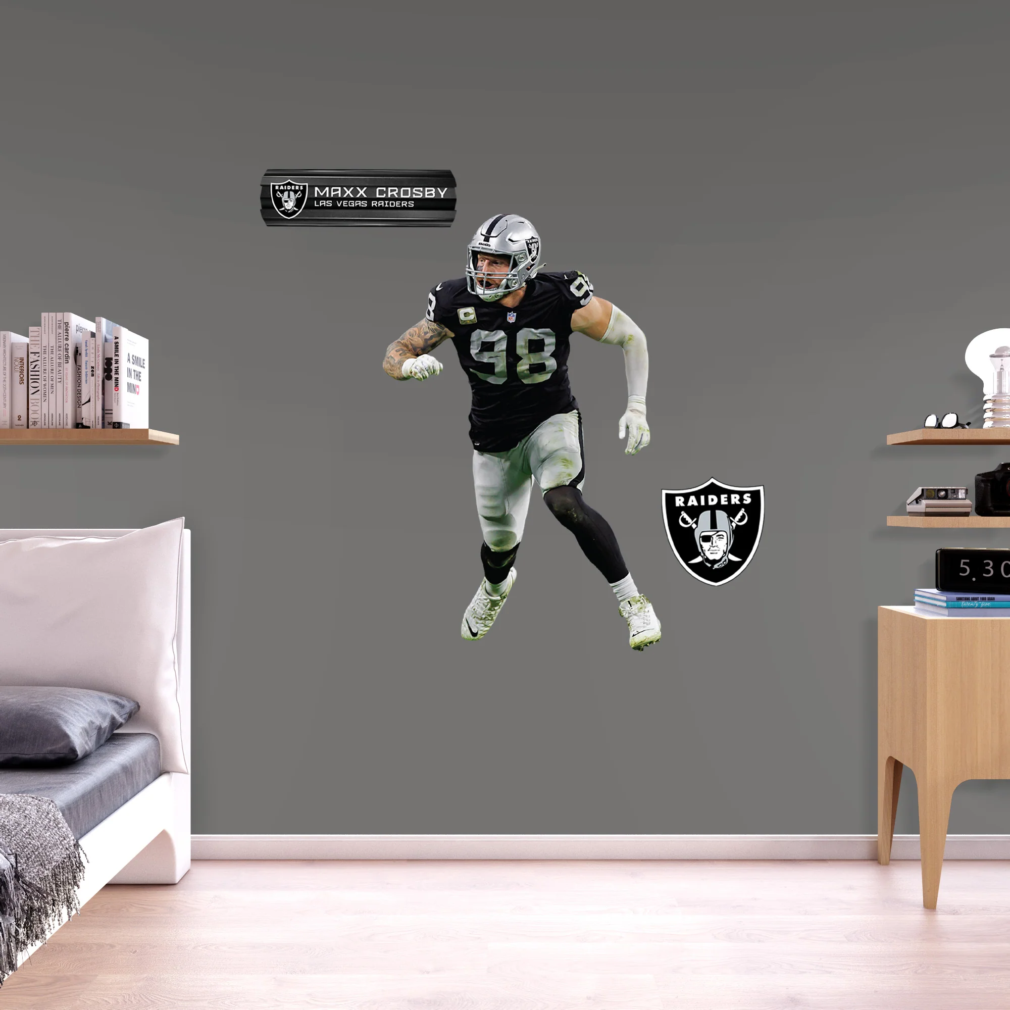 Maxx Crosby - RealBig Collection - Official NFL - Las Vegas Raiders - Reusable Vinyl Wall Decals #2 - Image 6