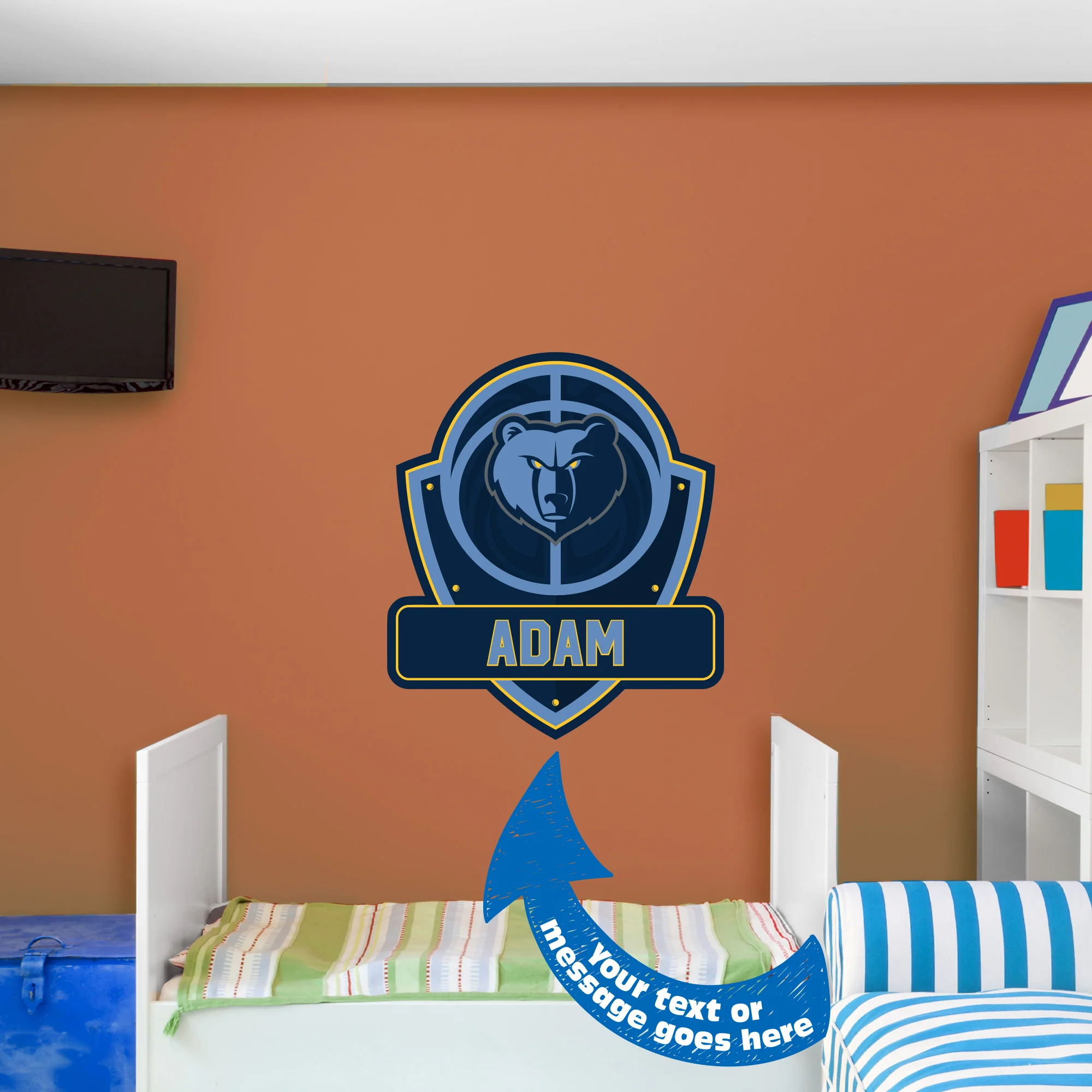 Memphis Grizzlies - Badge - With Personalized Name - Official NBA - Vinyl Transfer Decal #2 - Image 3
