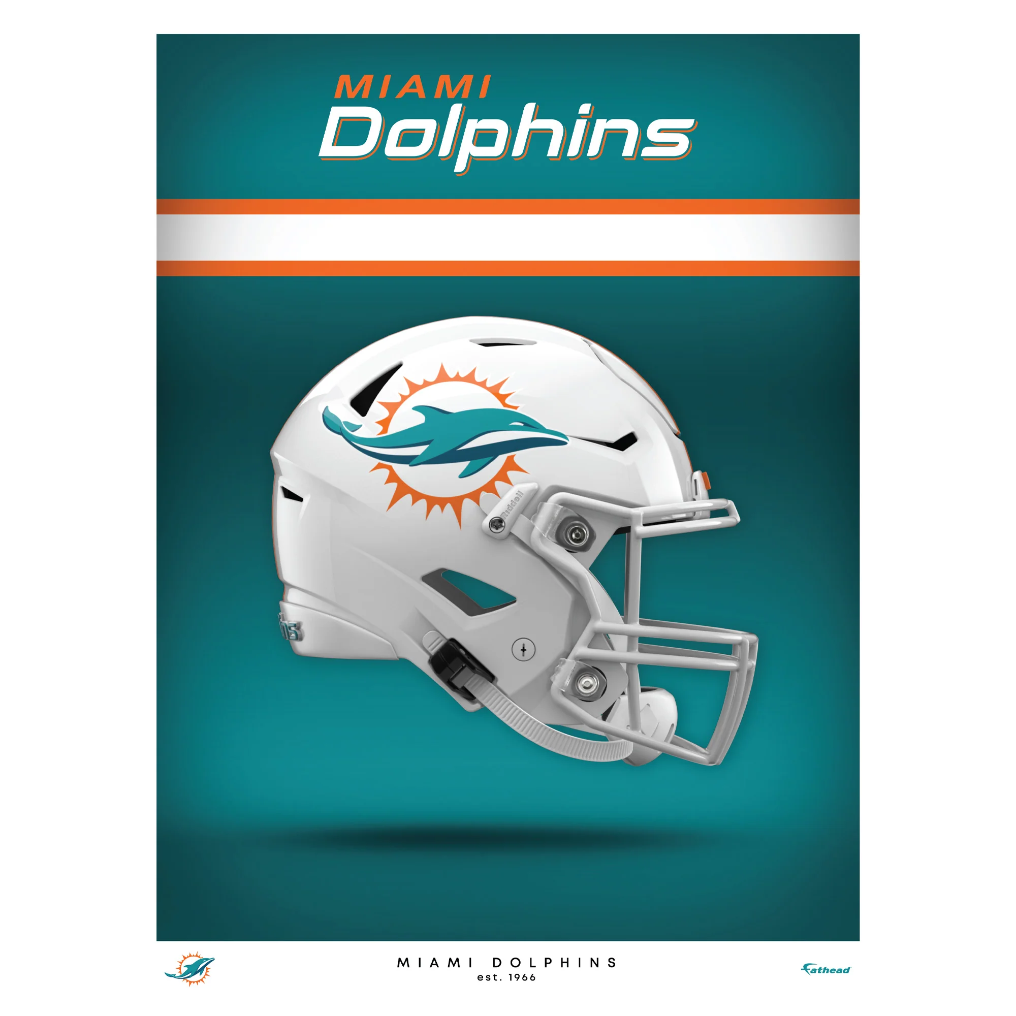 Miami Dolphins - Helmet Series - Peel & Stick Poster - Official NFL - Reusable Vinyl Wall Decal - Image 8