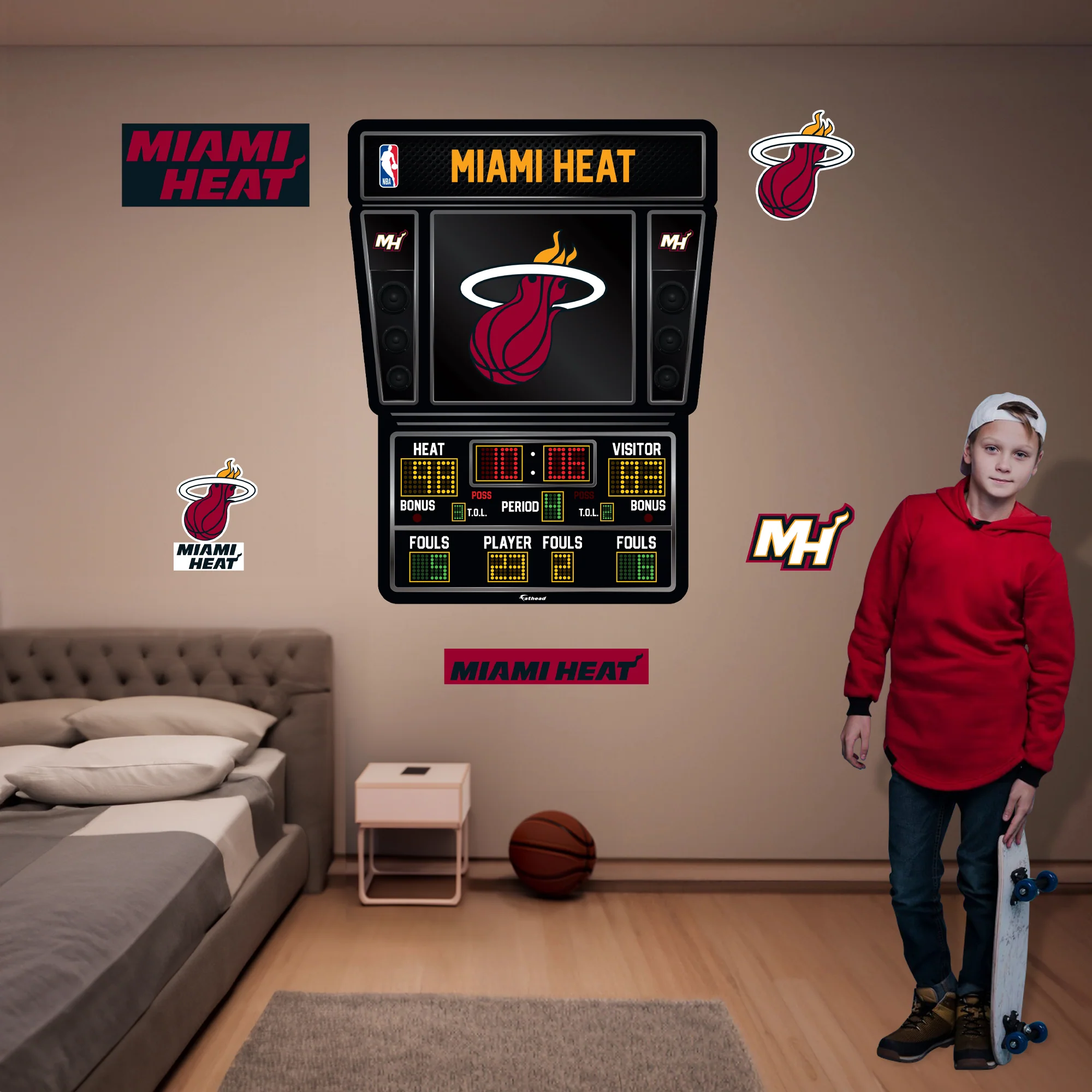 Miami Heat - RealBig Scoreboard Collection - Official NBA - Miami Heat - Reusable Vinyl Wall Decals - Image 3