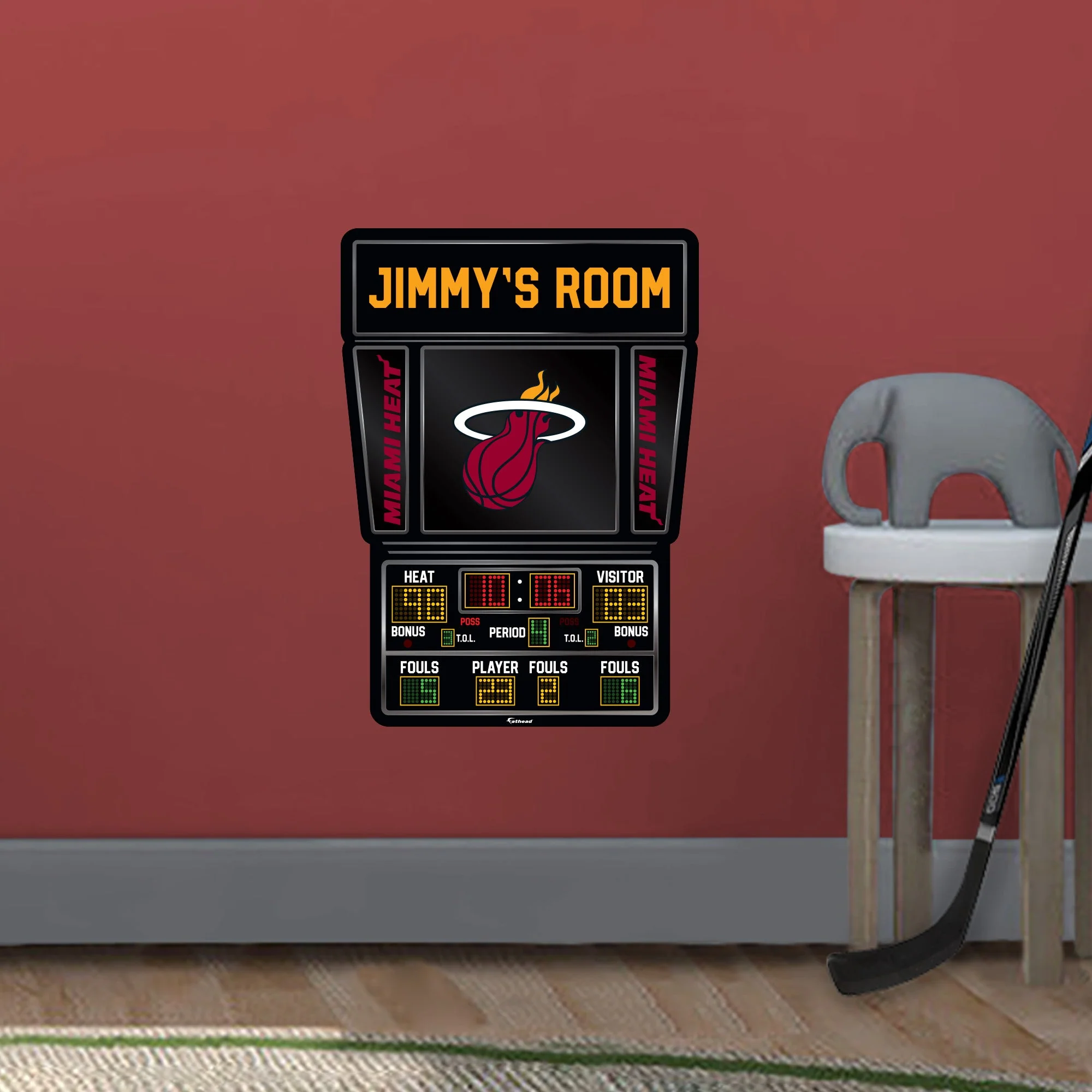 Miami Heat - Scoreboard Graphic - With Personalized Name - Official NBA - Vinyl Transfer Decal - Image 5