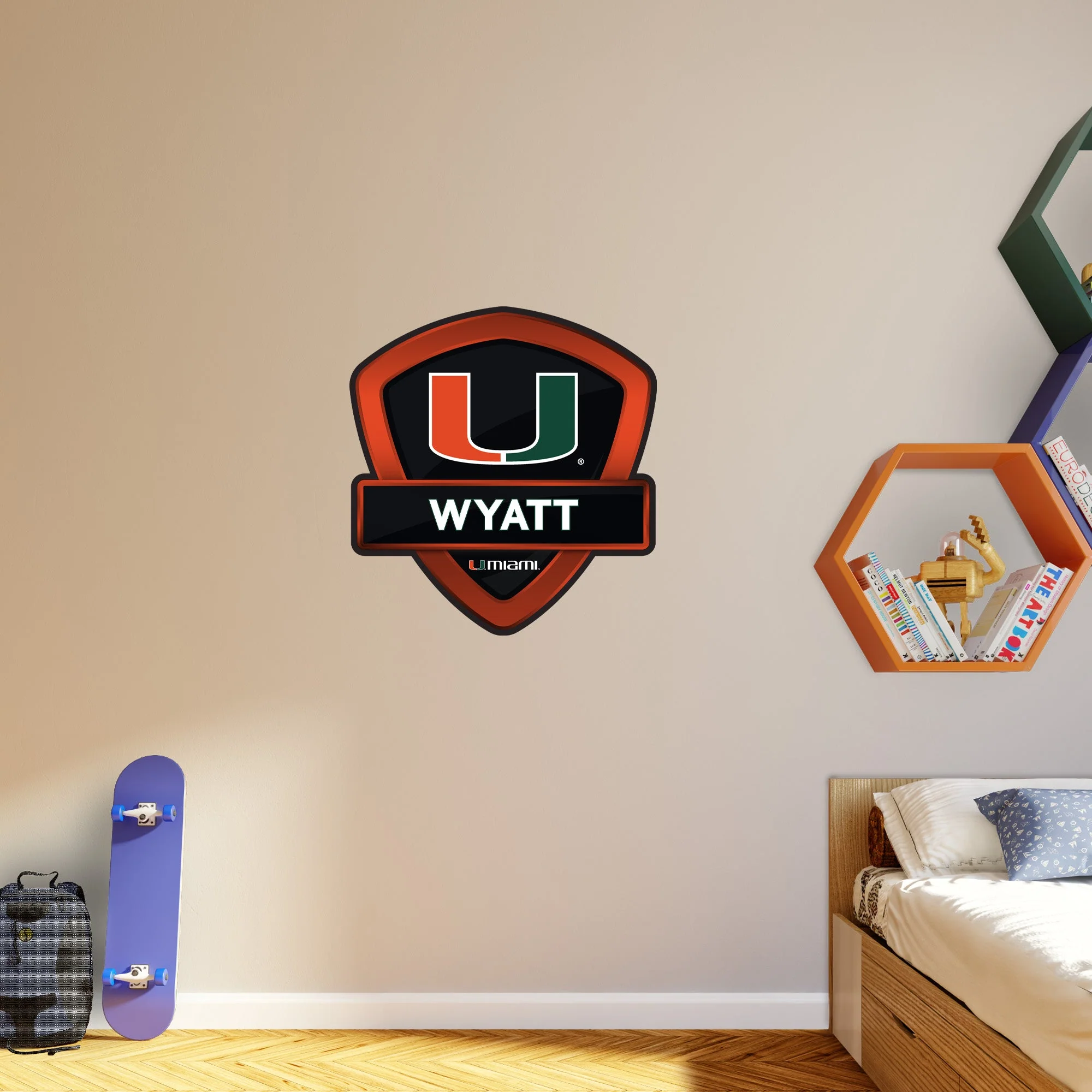 Miami Hurricanes - Badge - With Personalized Name - Official NCAA - Vinyl Transfer Decal - Image 4