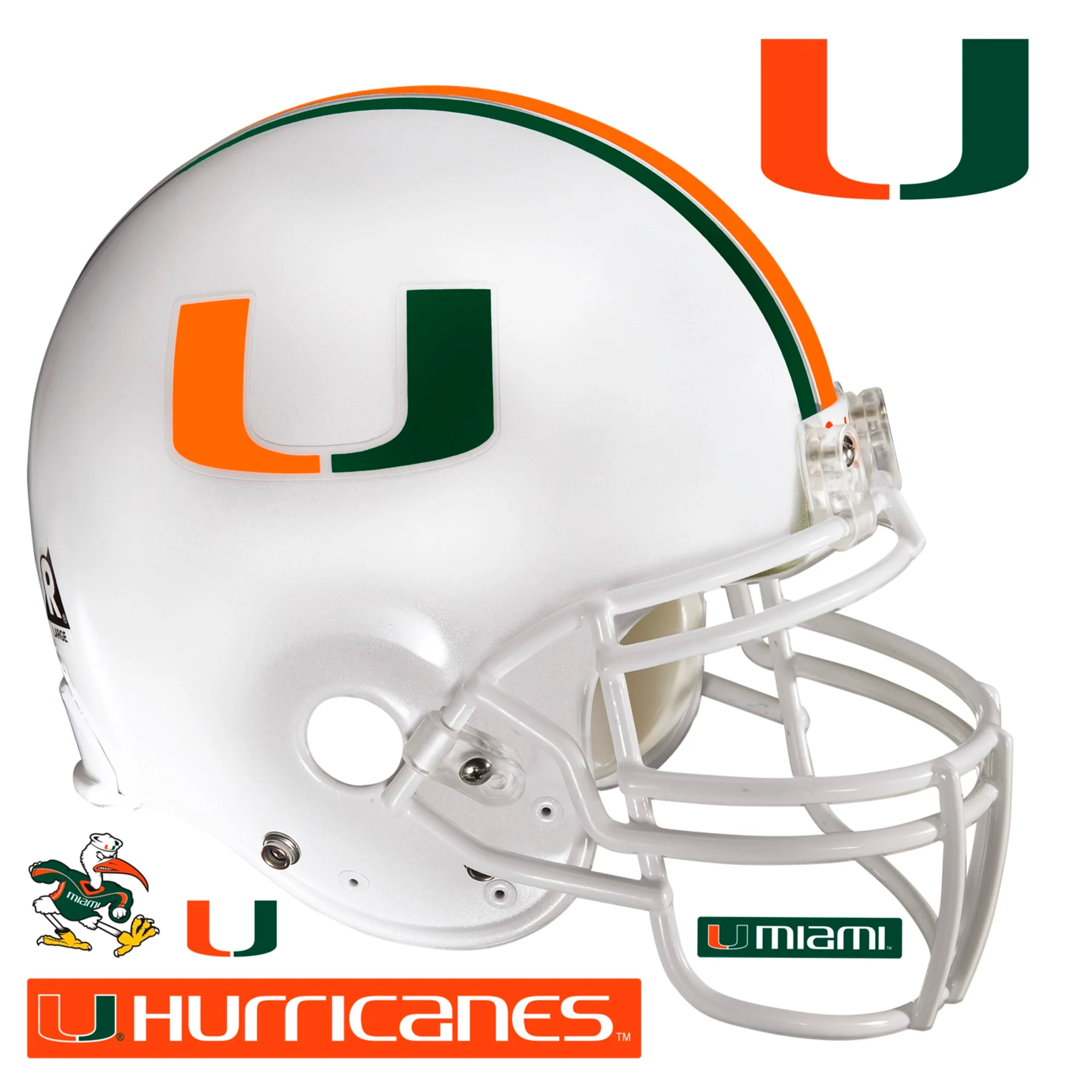 Miami Hurricanes - RealBig Helmet Collection - Official NCAA - University of Miami - Reusable Vinyl Wall Decals - Image 2