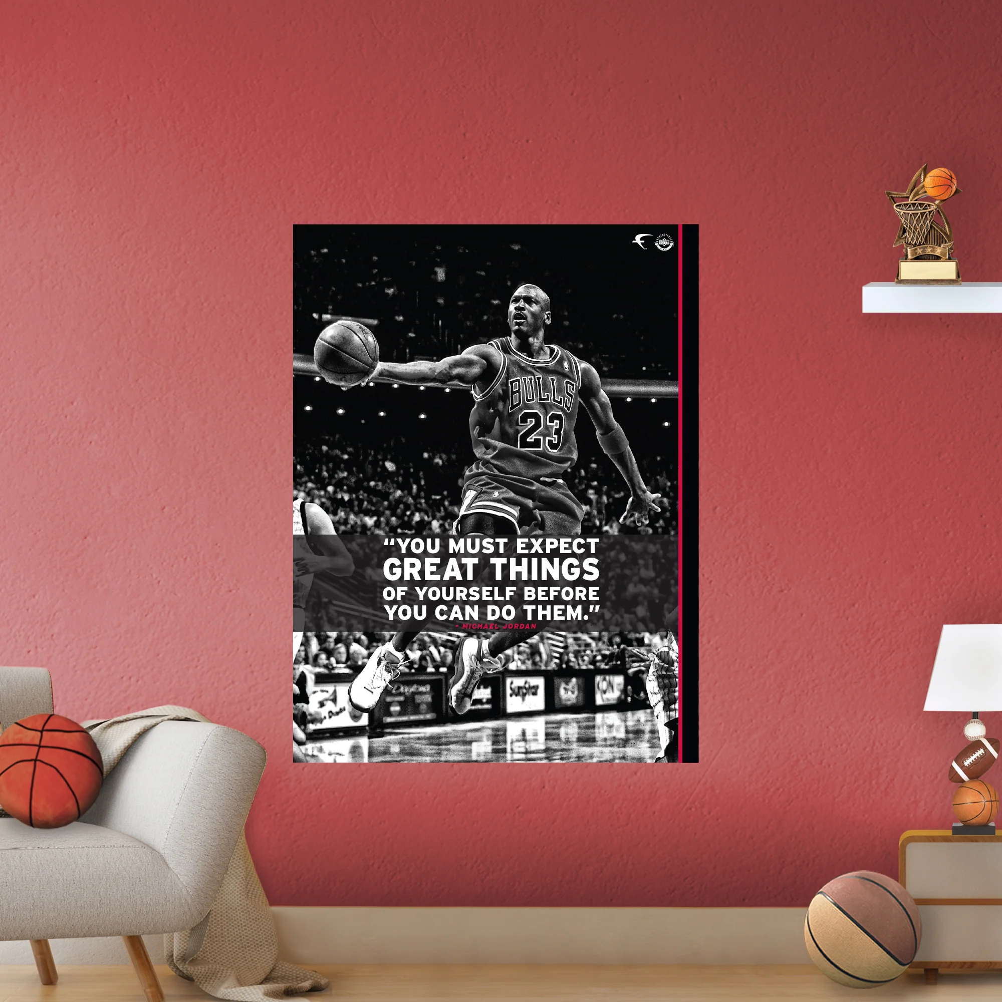 Michael Jordan - Inspirational - Peel & Stick Poster - Official NBA - Chicago Bulls - Reusable Vinyl Wall Decal #2 - Image 2