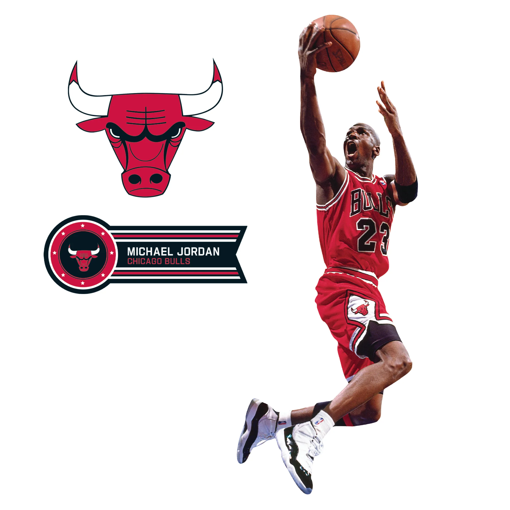 Michael Jordan - RealBig Collection - Official NBA - Chicago Bulls - Reusable Vinyl Wall Decals #4 - Image 6