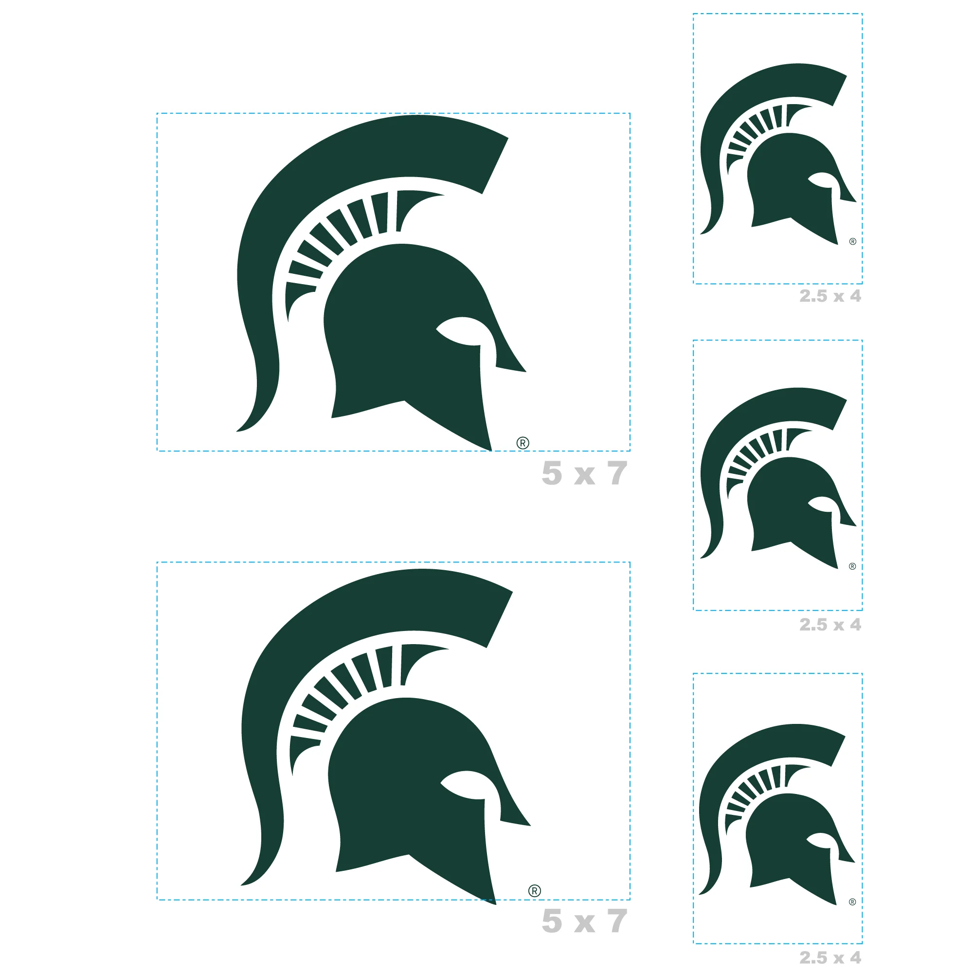 Michigan State Spartans - 5 Logo Minis (Mixed Sizes) - Official NCAA - Reusable Vinyl Decals - Image 3