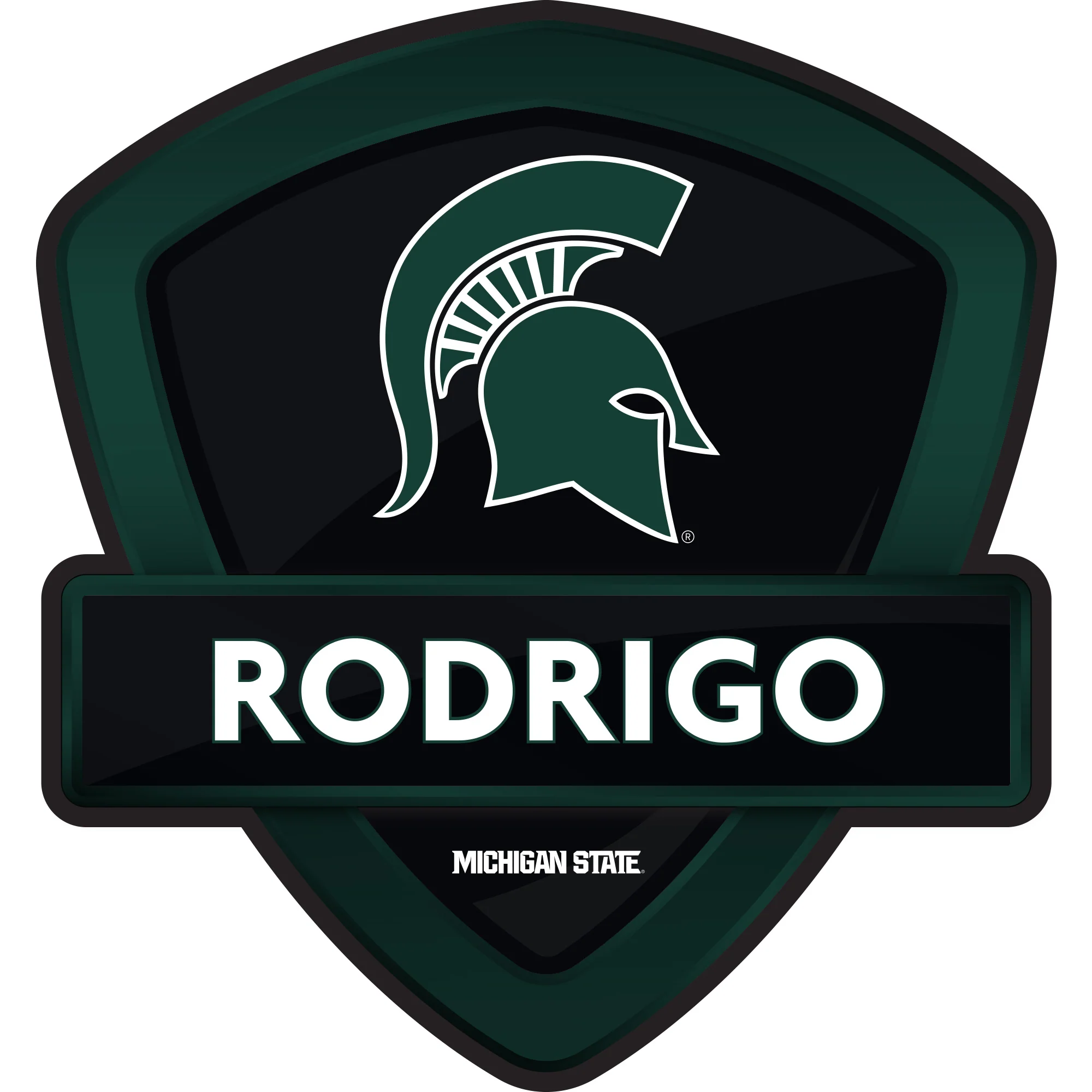 Michigan State Spartans - Badge - With Personalized Name - Official NCAA - Vinyl Transfer Decal - Image 2
