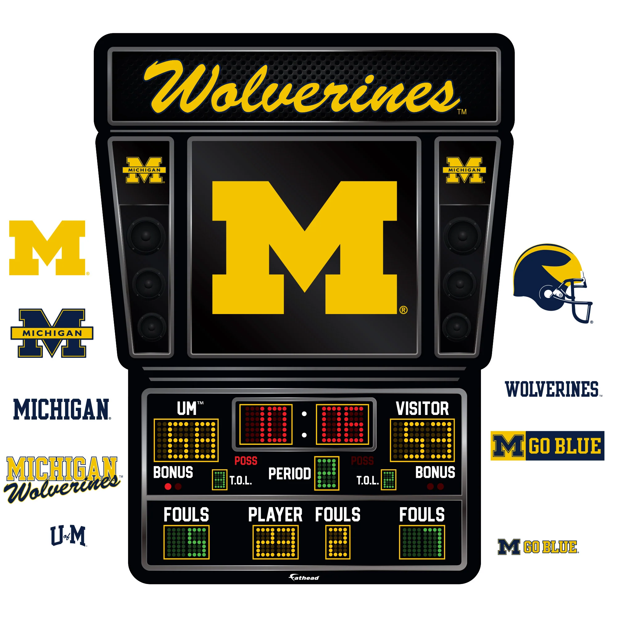Michigan Wolverines - RealBig Basketball Scoreboard Collection - Official NCAA - Reusable Vinyl Wall Decals - Image 2