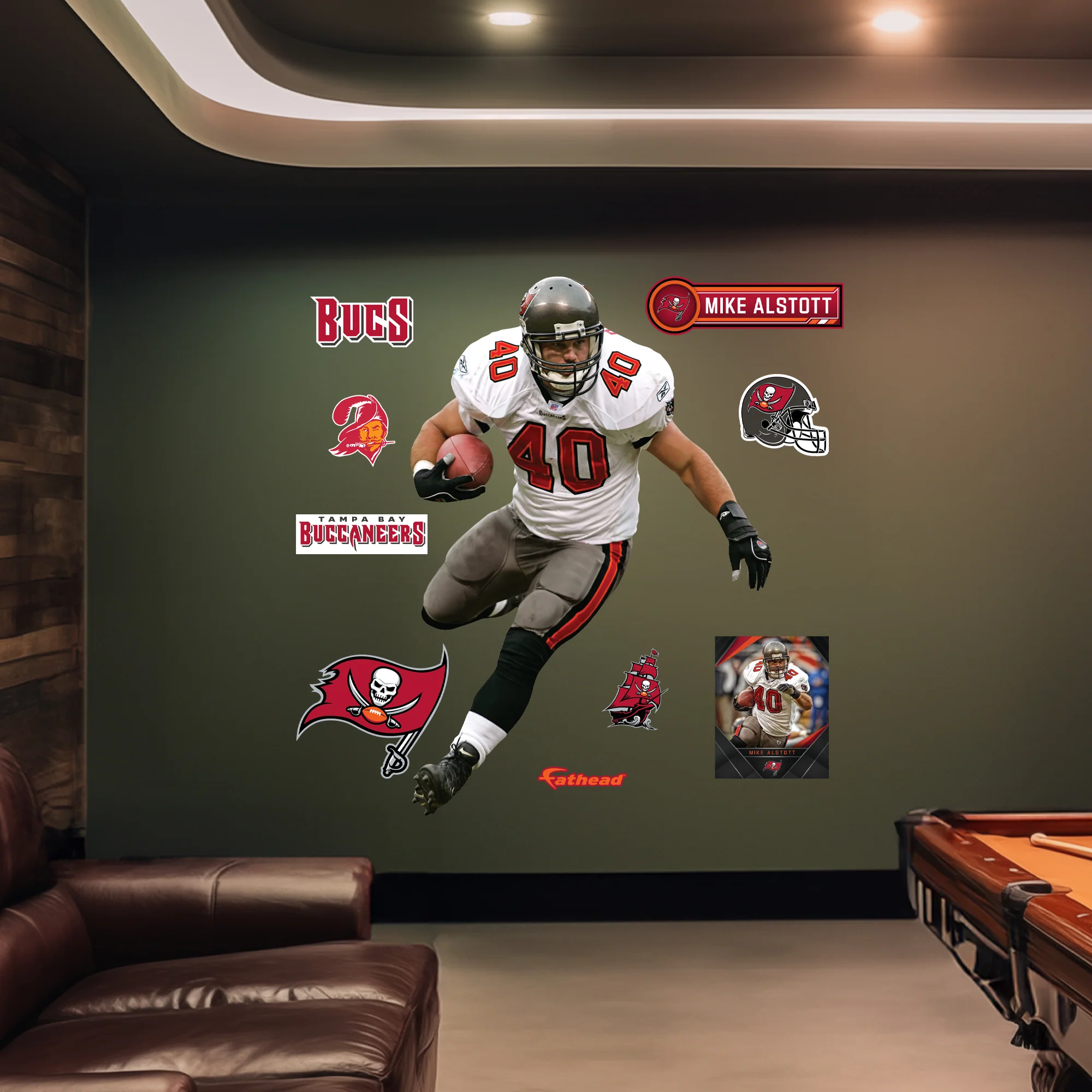 Mike Alstott - RealBig Legend Collection - Official NFL - Tampa Bay Buccaneers - Reusable Vinyl Wall Decals - Image 3