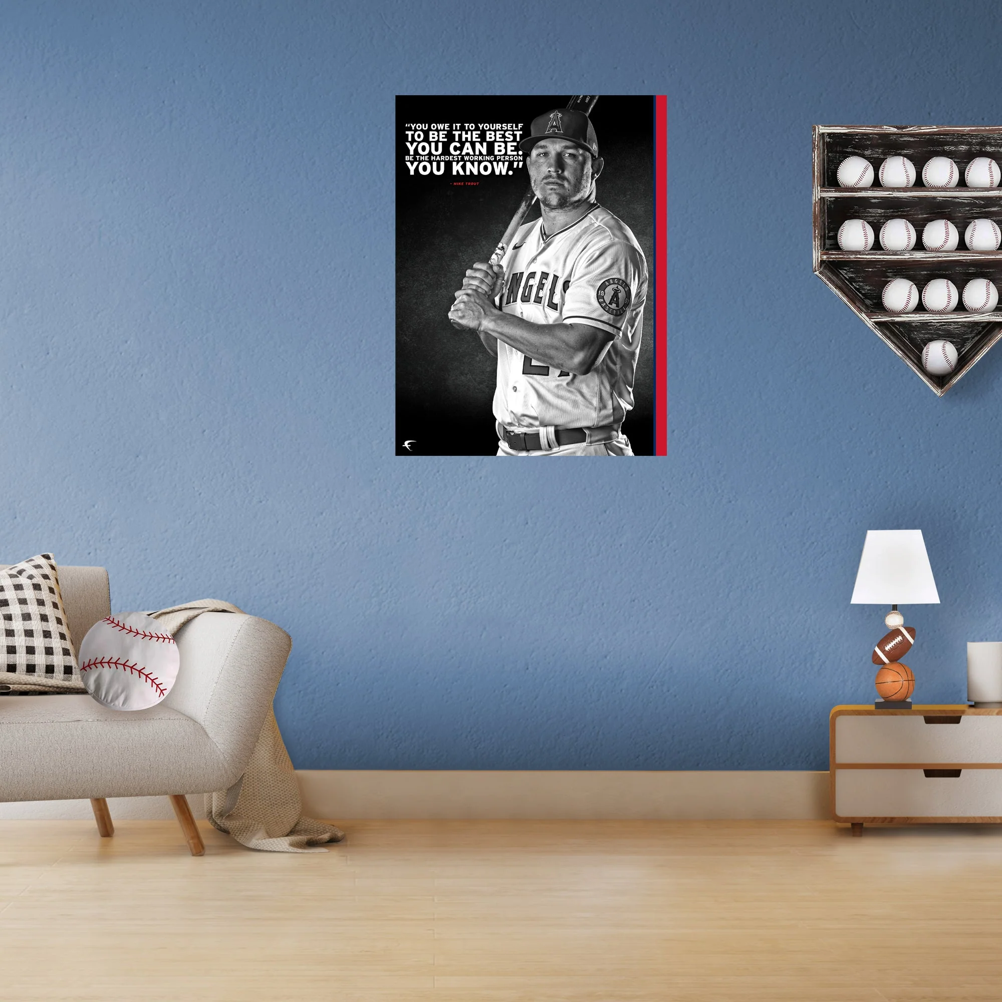 Mike Trout - Inspirational - Peel & Stick Poster - Official MLB - Los Angeles Angels - Reusable Vinyl Wall Decal #1 - Image 4