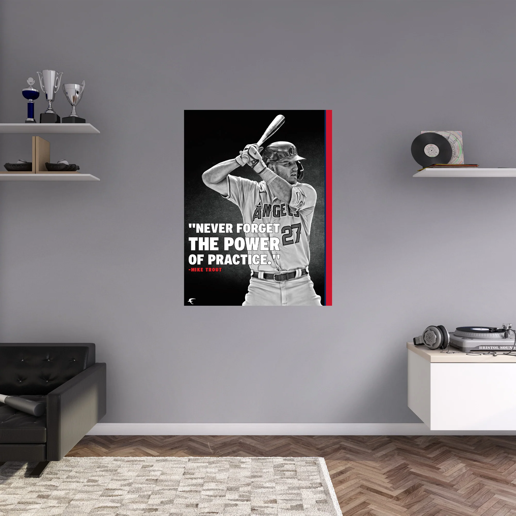 Mike Trout - Inspirational - Peel & Stick Poster - Official MLB - Los Angeles Angels - Reusable Vinyl Wall Decal #2 - Image 2