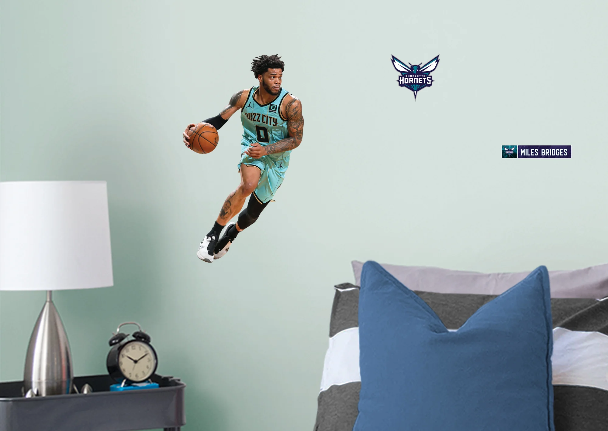 Miles Bridges - RealBig Buzz City Collection - Official NBA - Charlotte Hornets - Reusable Vinyl Wall Decals - Image 3