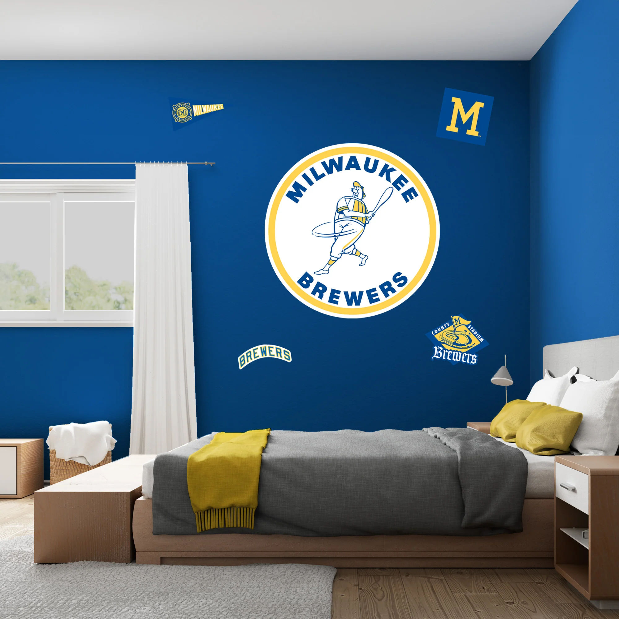 Milwauke Brewers Barrelman - RealBig Classic Logo Collection - Official MLB - Reusable Vinyl Wall Decals - Image 3