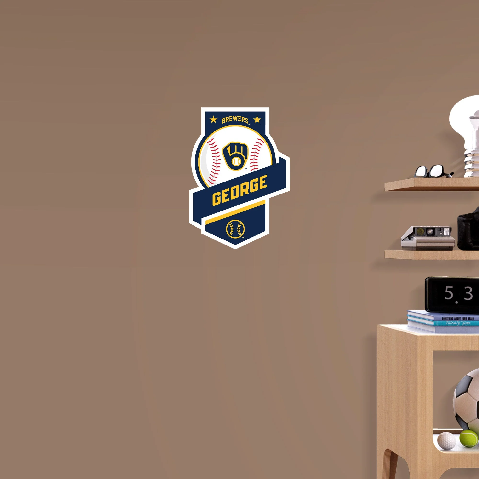 Milwaukee Brewers - Banner Badge - With Personalized Name - Official MLB - Vinyl Transfer Decal - Image 5