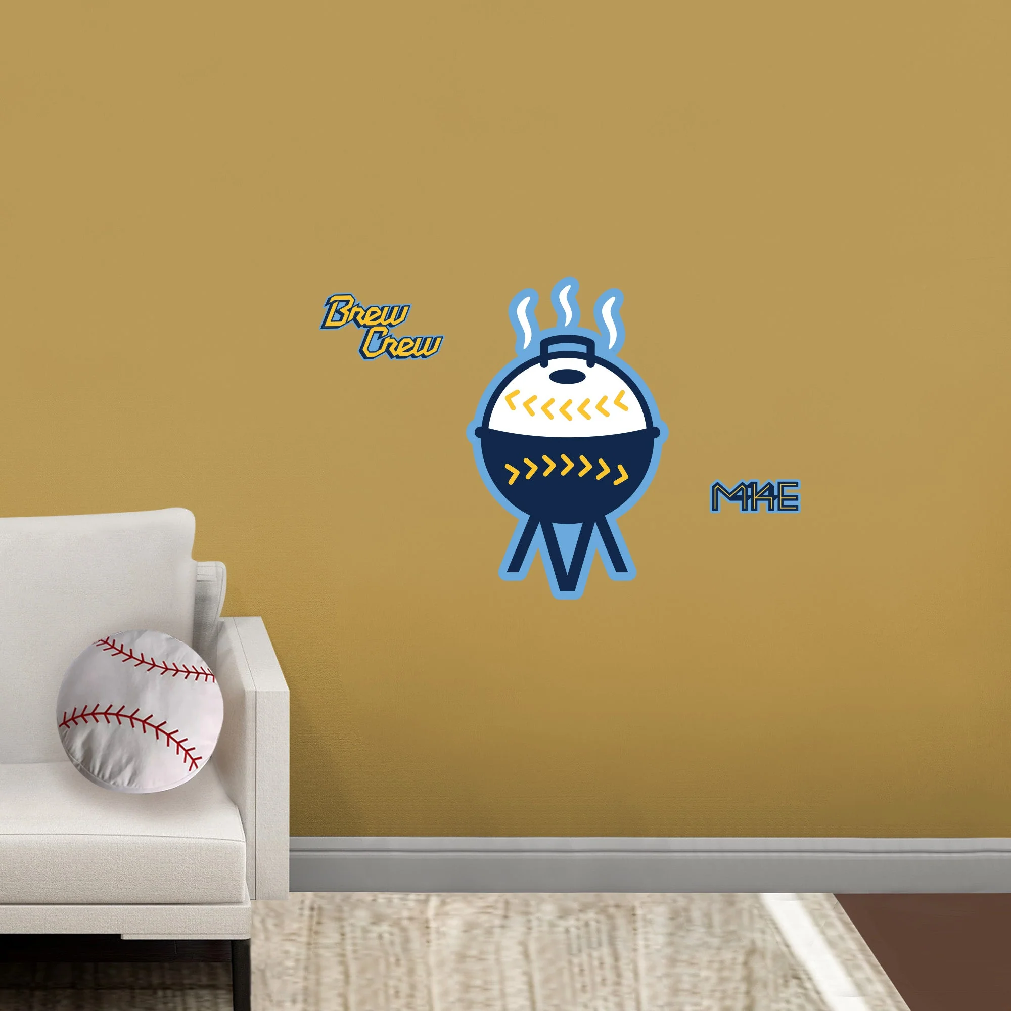 Milwaukee Brewers - RealBig Grill City Connect Logo Collection - Official MLB - Reusable Vinyl Wall Decals - Image 5