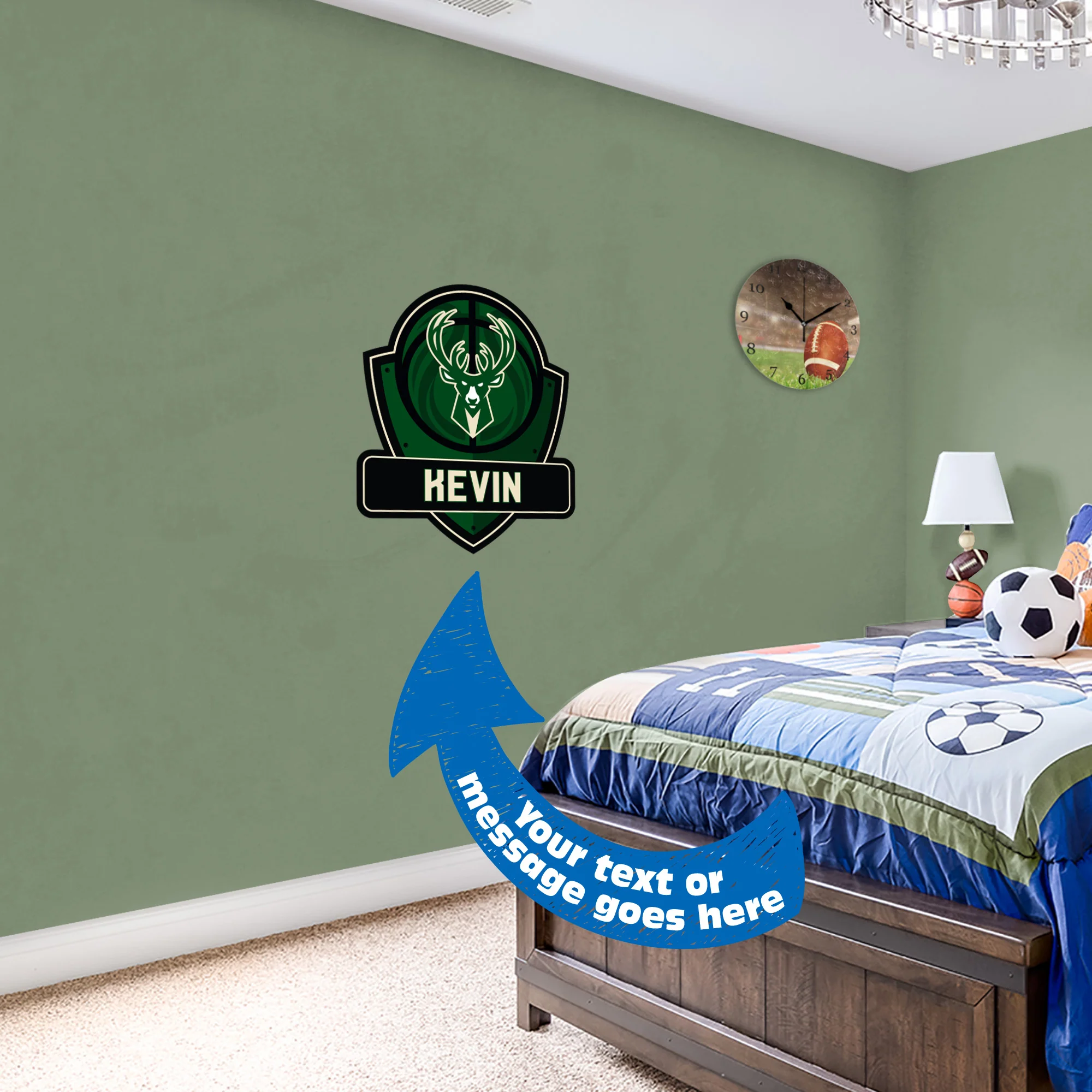 Milwaukee Bucks - Badge - With Personalized Name - Official NBA - Vinyl Transfer Decal #2 - Image 3