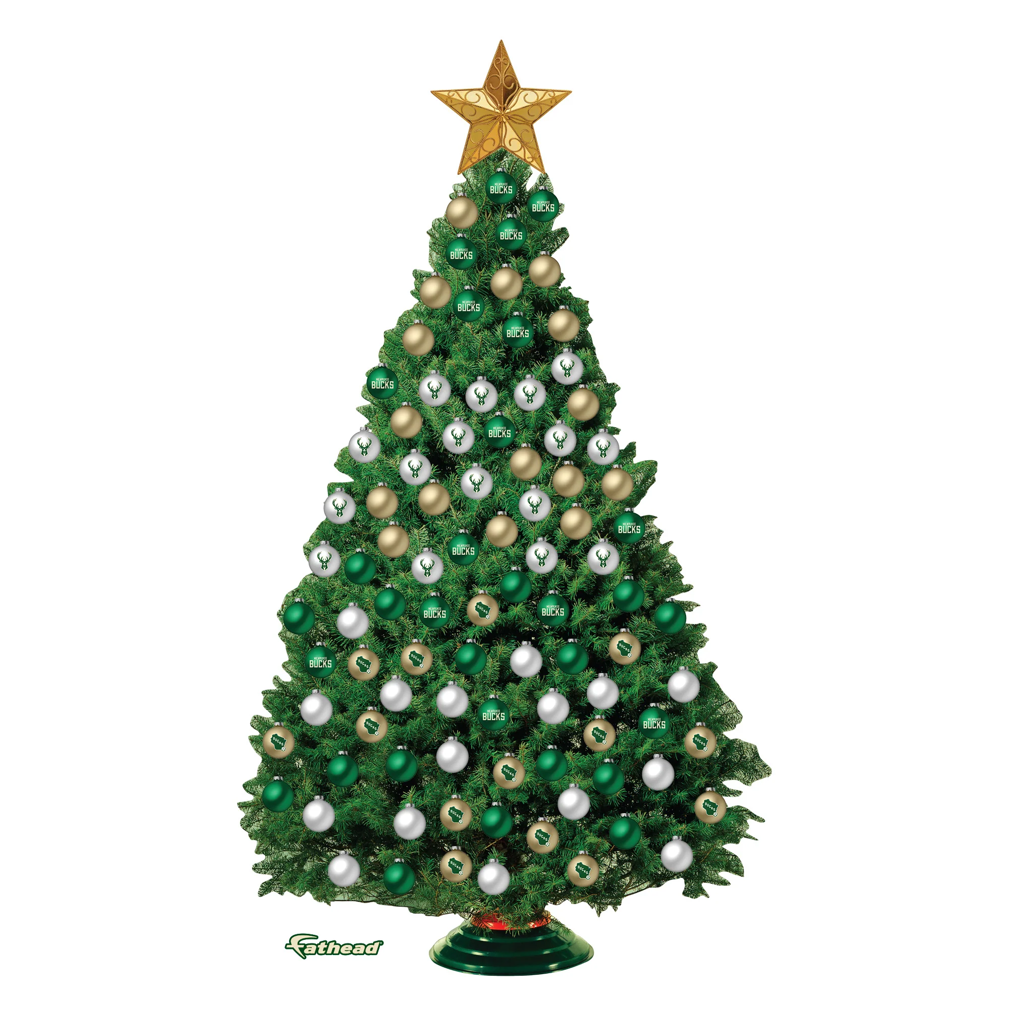 Milwaukee Bucks - Decorate Your Own Christmas Tree - Official NBA - Reusable Vinyl Wall Decals - Image 2