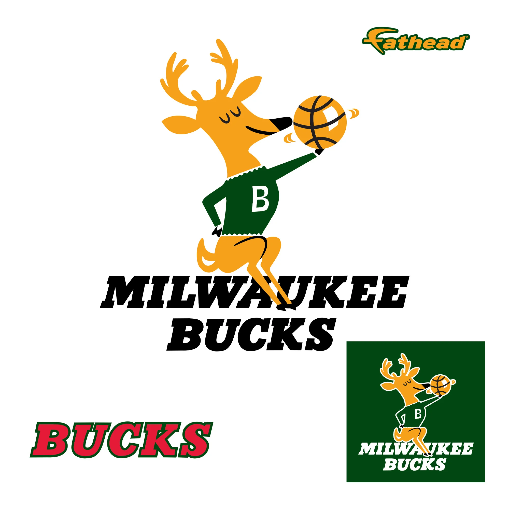 Milwaukee Bucks - RealBig Classic Logo Collection - Official NBA - Reusable Vinyl Wall Decals - Image 8