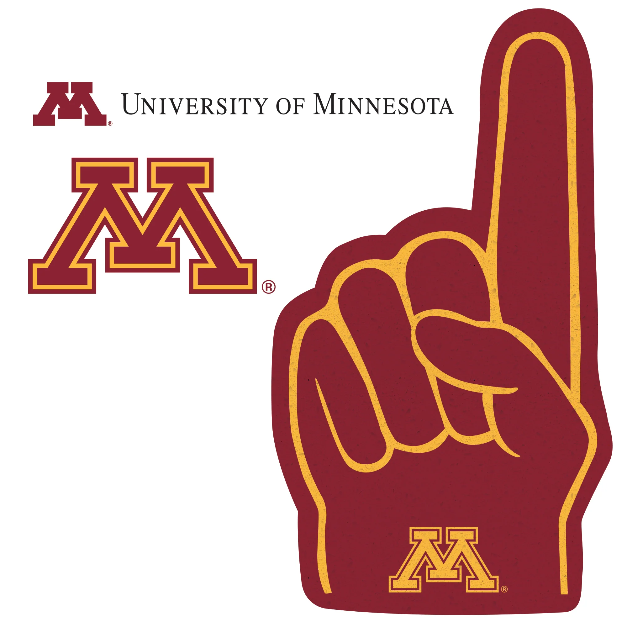 Minnesota Golden Gophers - RealBig Foam Finger Collection - Official NCAA - Reusable Vinyl Wall Decals - Image 4