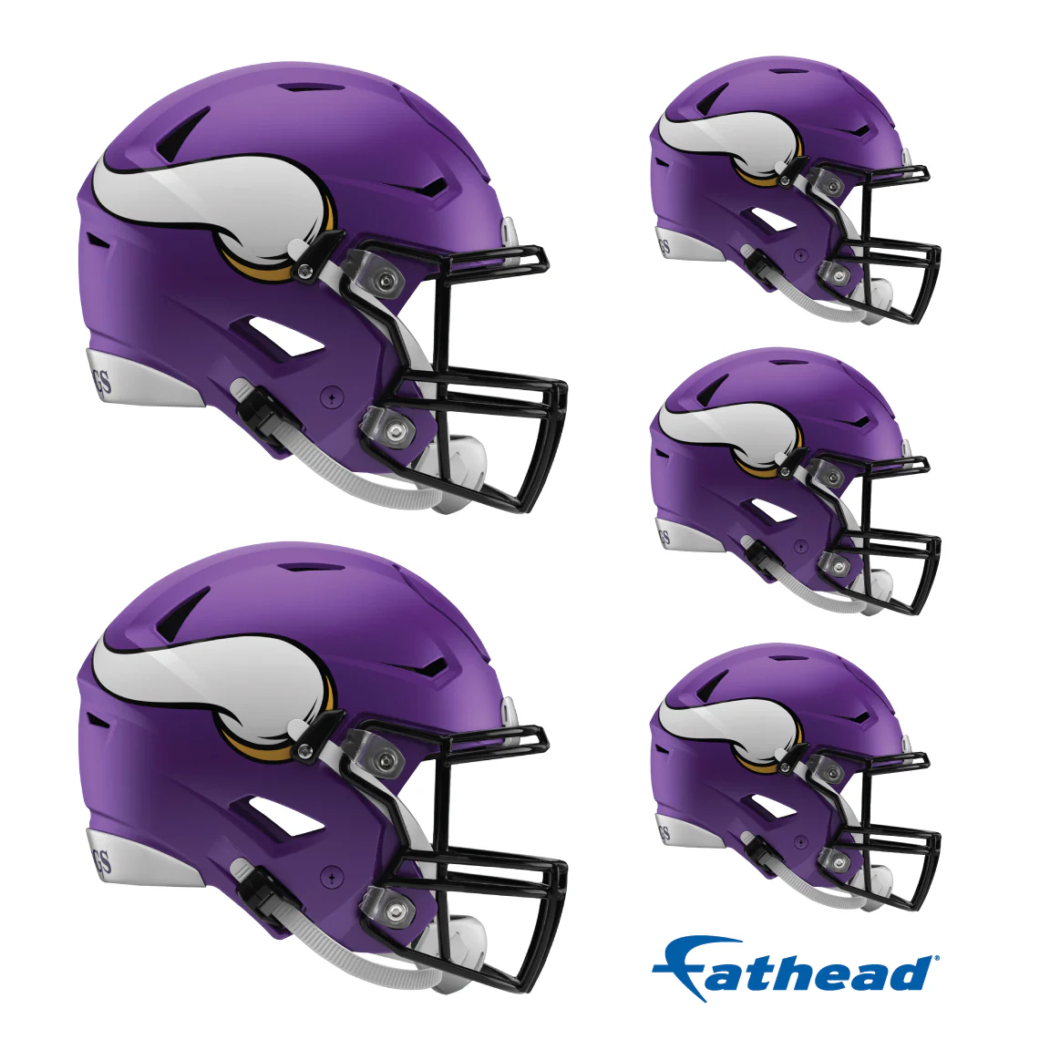 Minnesota Vikings - 5 Helmet Minis (Mixed Sizes) - Official NFL - Reusable Vinyl Decals - Image 3