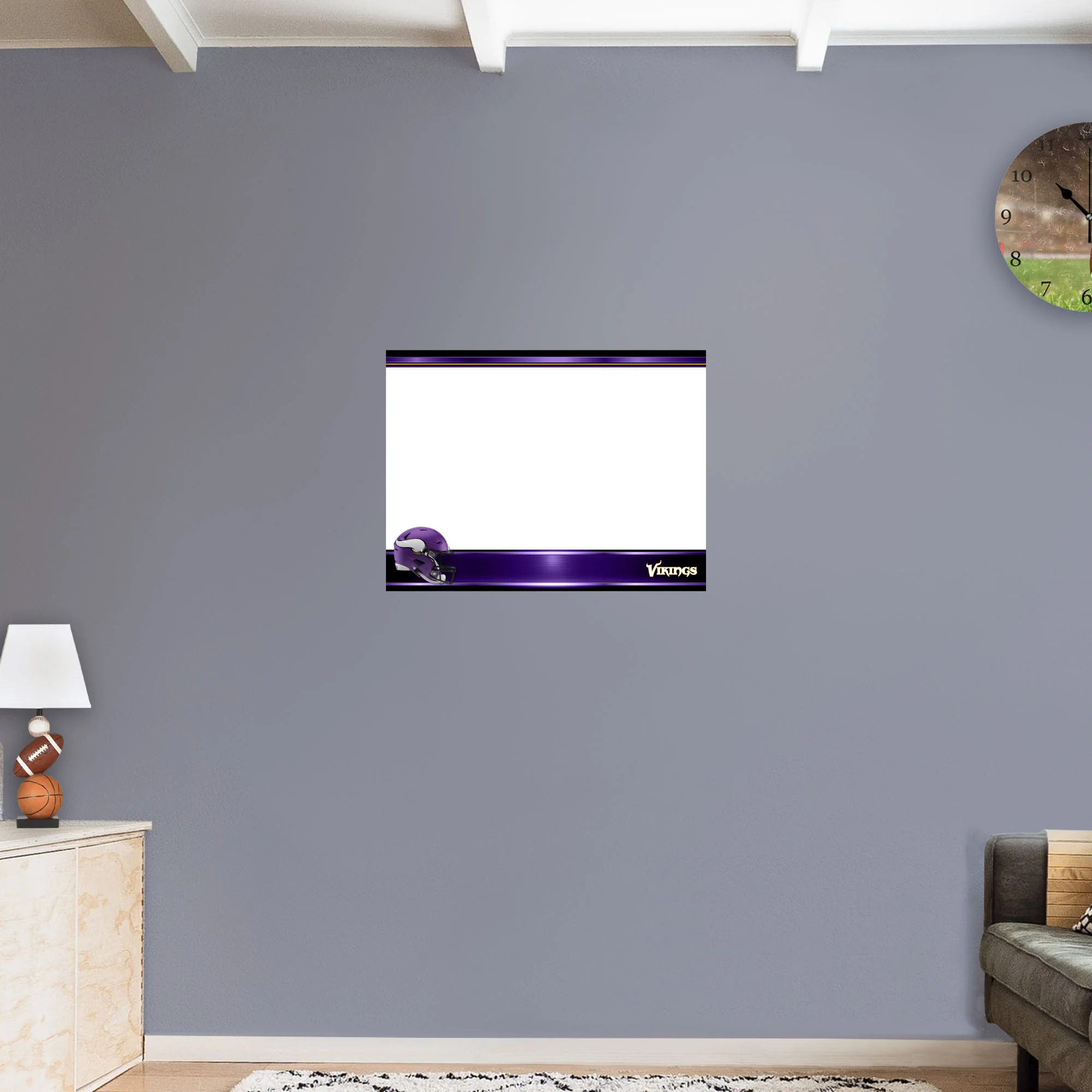 Minnesota Vikings - Helmet - Dry Erase Whiteboard - Official NFL - Reusable Vinyl Wall Decal - Image 9