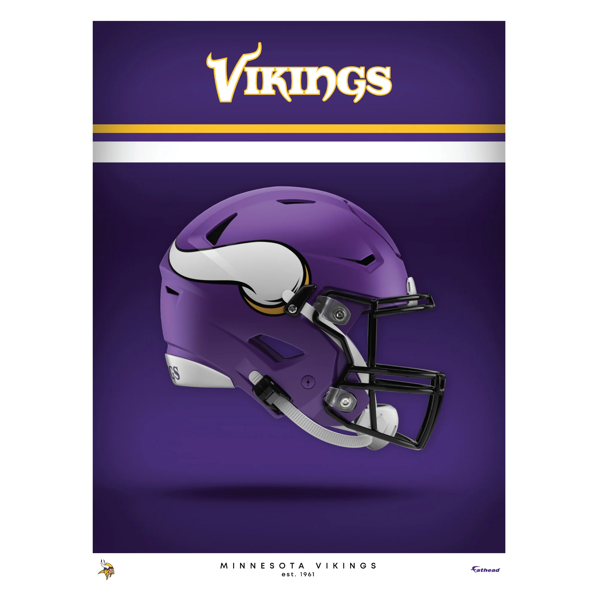 Minnesota Vikings - Helmet Series - Peel & Stick Poster - Official NFL - Reusable Vinyl Wall Decal - Image 6