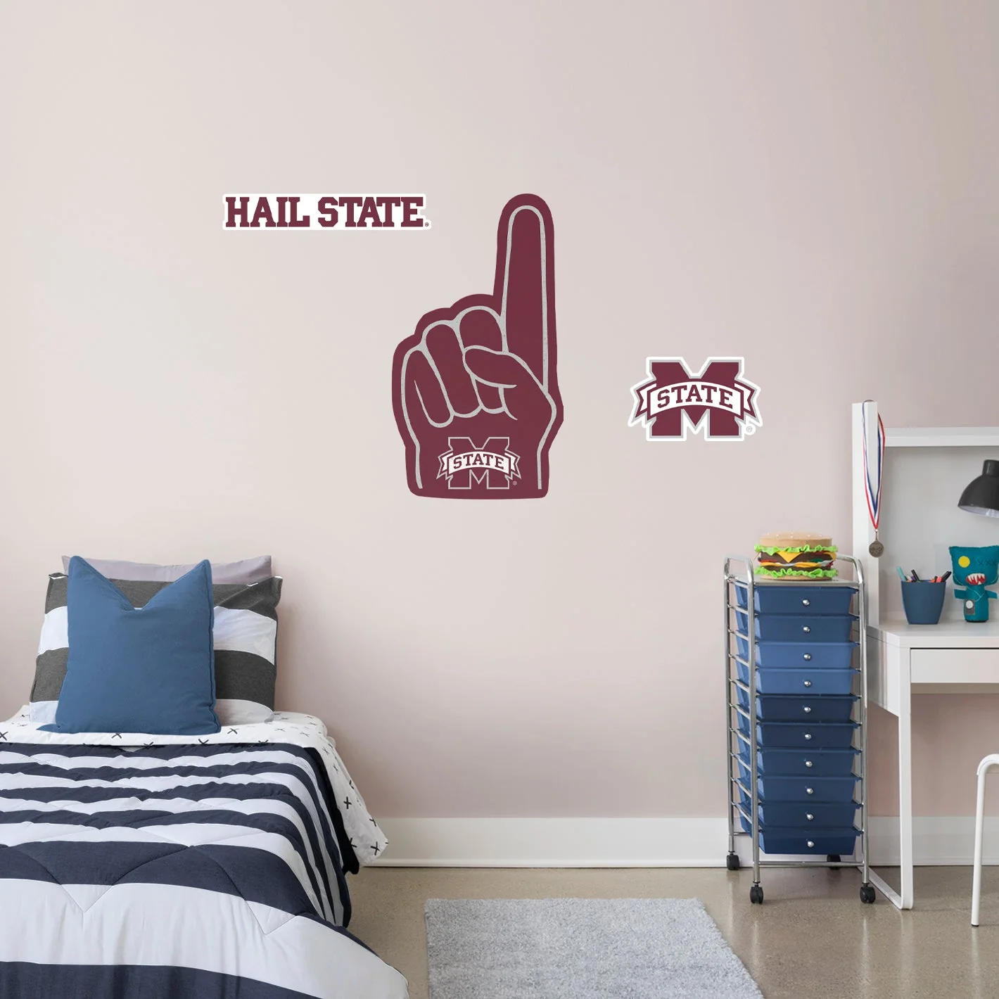 Mississippi State Bulldogs - RealBig Foam Finger Collection - Official NCAA - Reusable Vinyl Wall Decals - Image 10