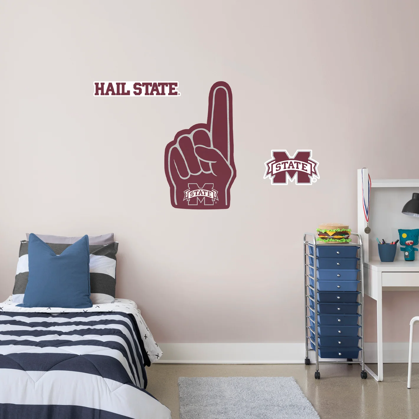 Mississippi State Bulldogs - RealBig Foam Finger Collection - Official NCAA - Reusable Vinyl Wall Decals - Image 7
