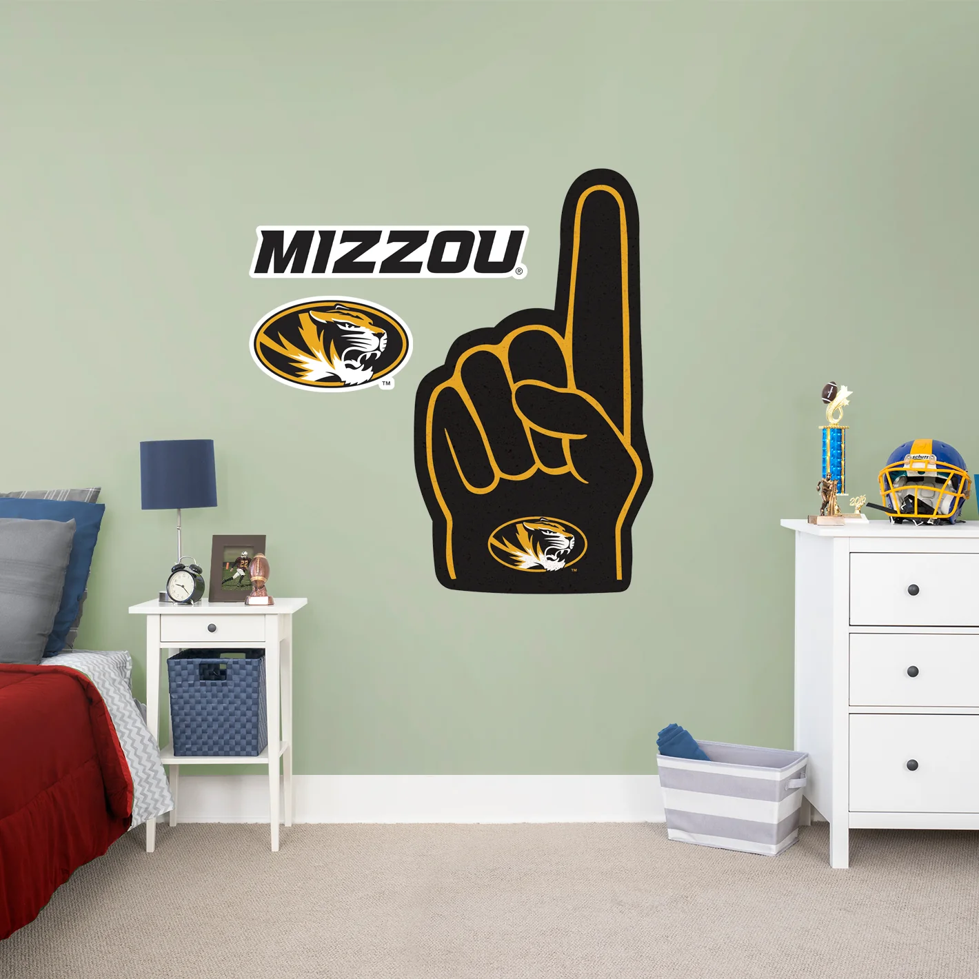 Missouri Tigers - RealBig Foam Finger Collection - Official NCAA - Reusable Vinyl Wall Decals - Image 6