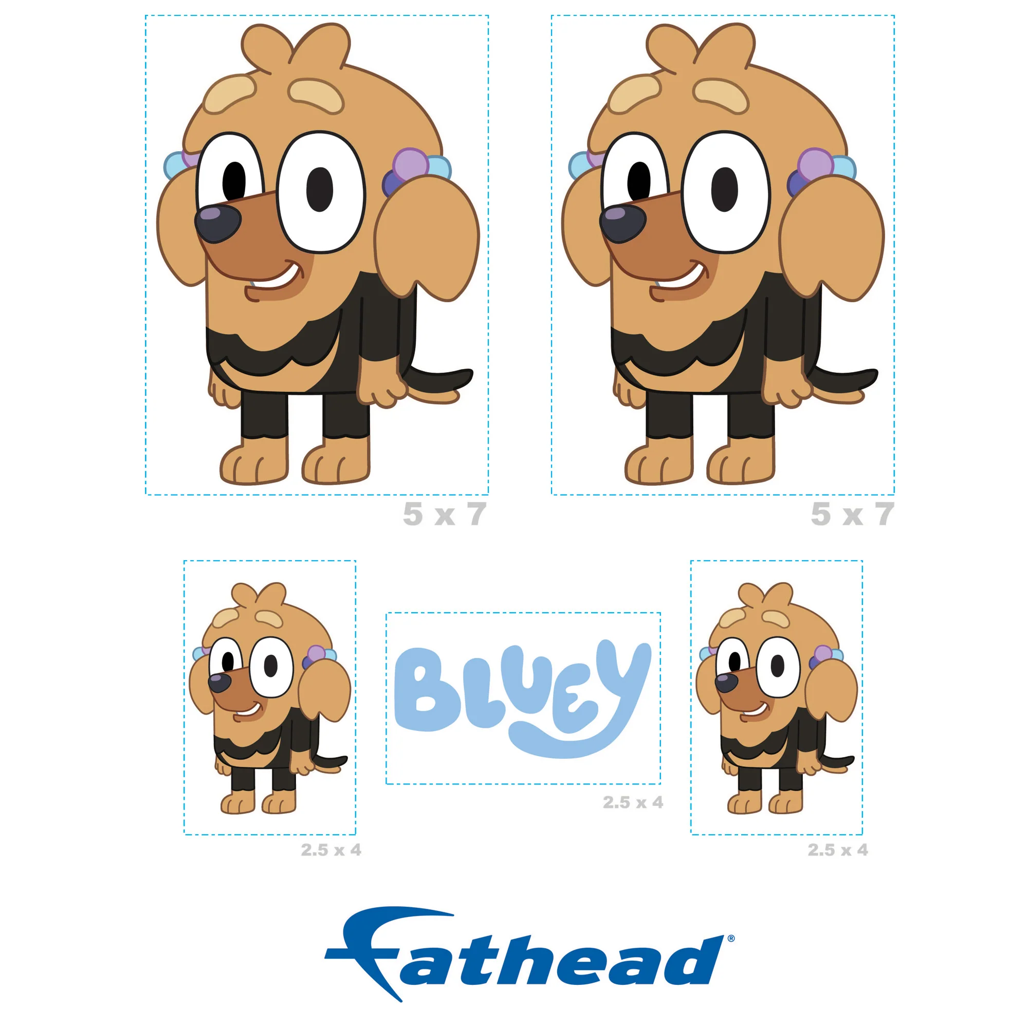 Missy - 5 Minis (Mixed Sizes) - Official BBC - Bluey - Reusable Vinyl Decals - Image 4