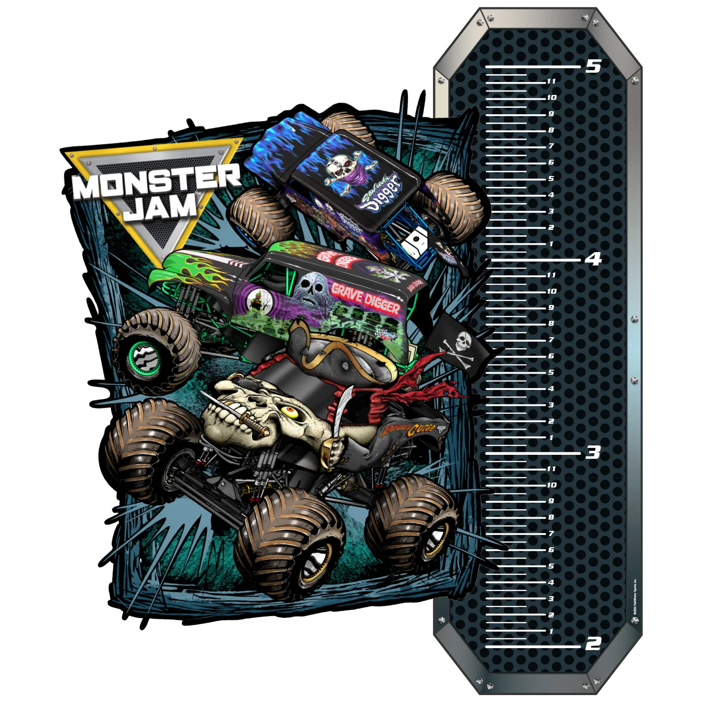 Monster Jam - Growth Chart - Official Monster Jam - Reusable Vinyl Wall Decal #1